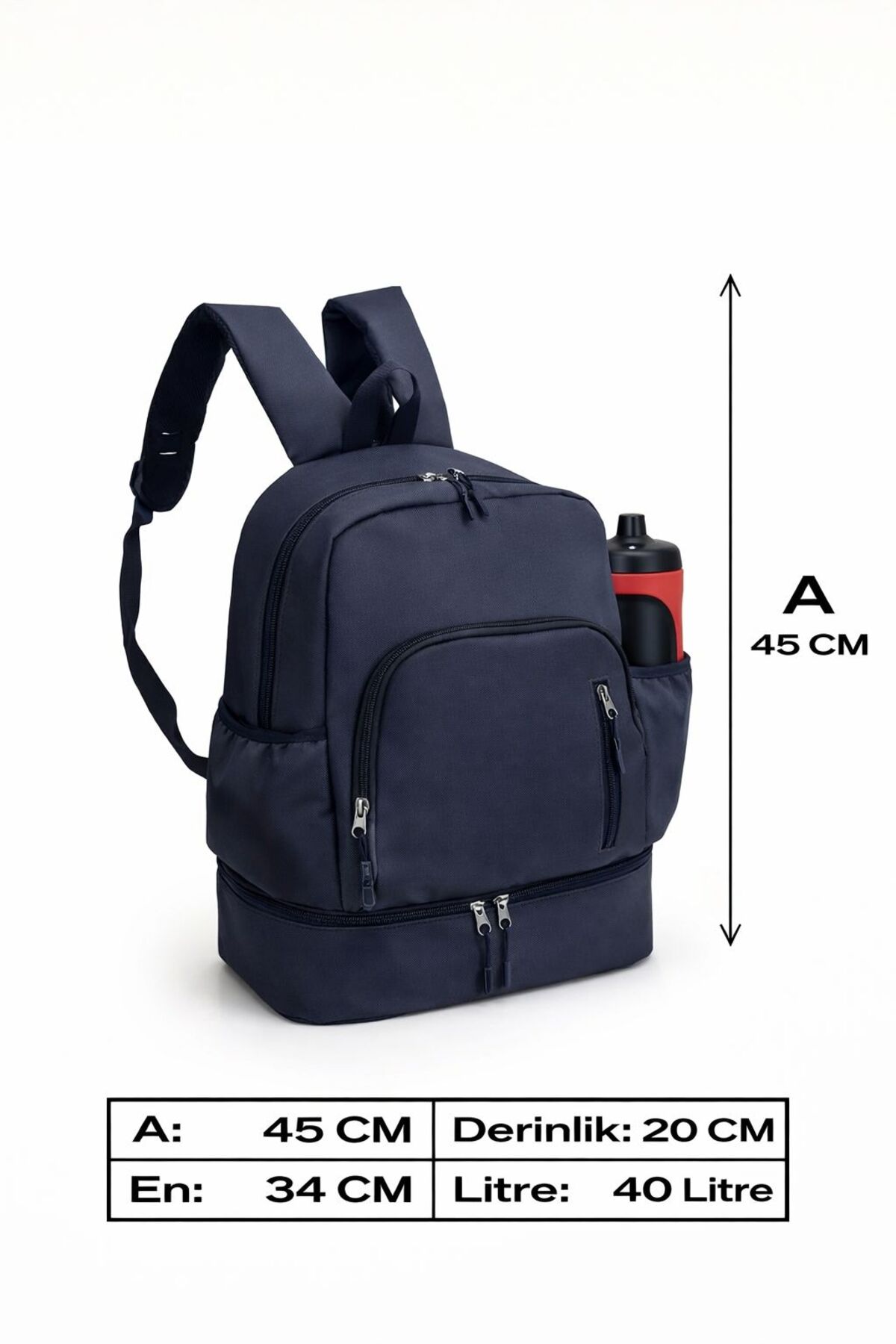 Genel Markalar  Sporcu Sırt Çantası - Ayakkabı Bölmeli , Tablet, Telefon Bölmeli , Su Geçirmez Sporcu Sırt Çantası - Görsel 8