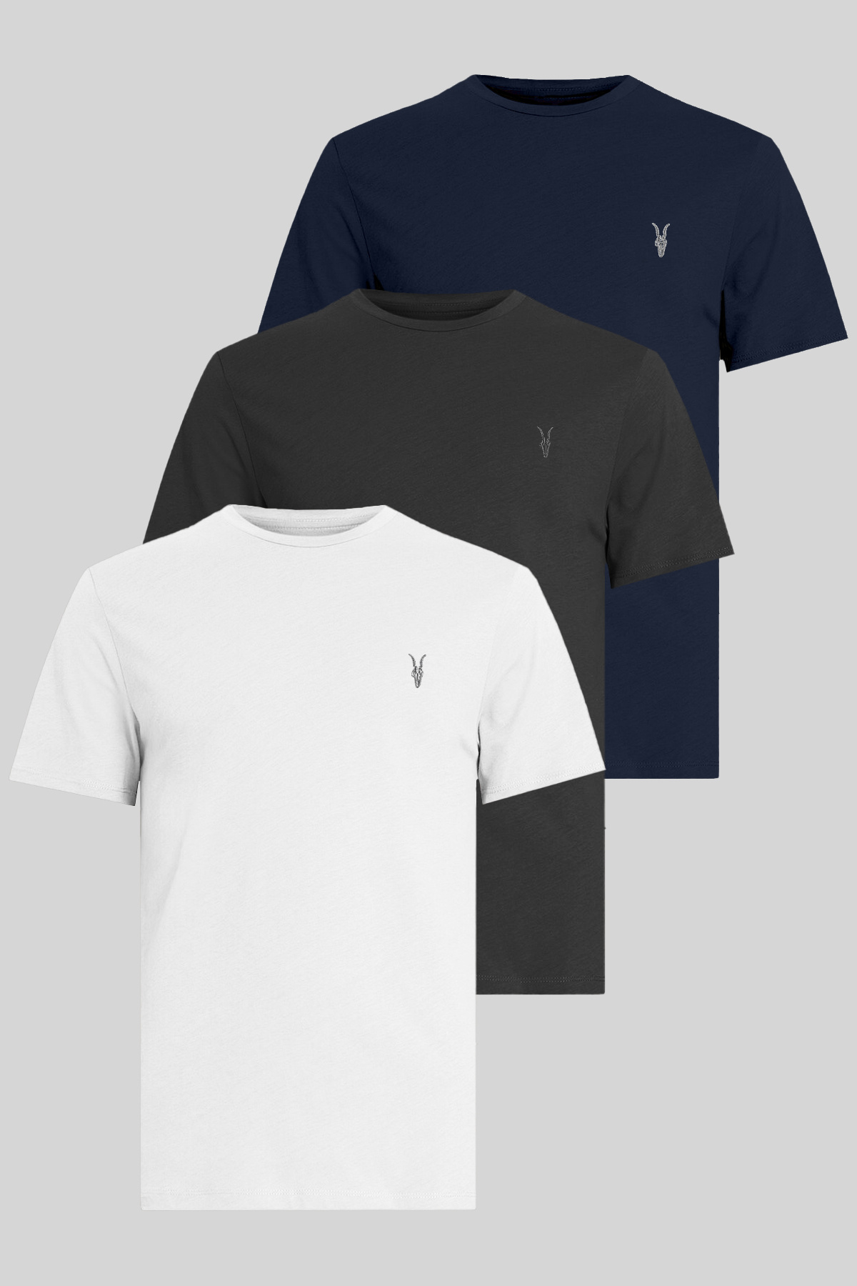 Men's T-shirt 3-Piece 100% Cotton Standard Cut Crew Neck 100% Cotton Pack