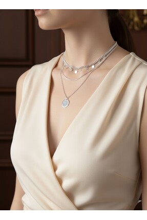 ArsEmi Bijoux Katlı Pullu Zincir Kolye