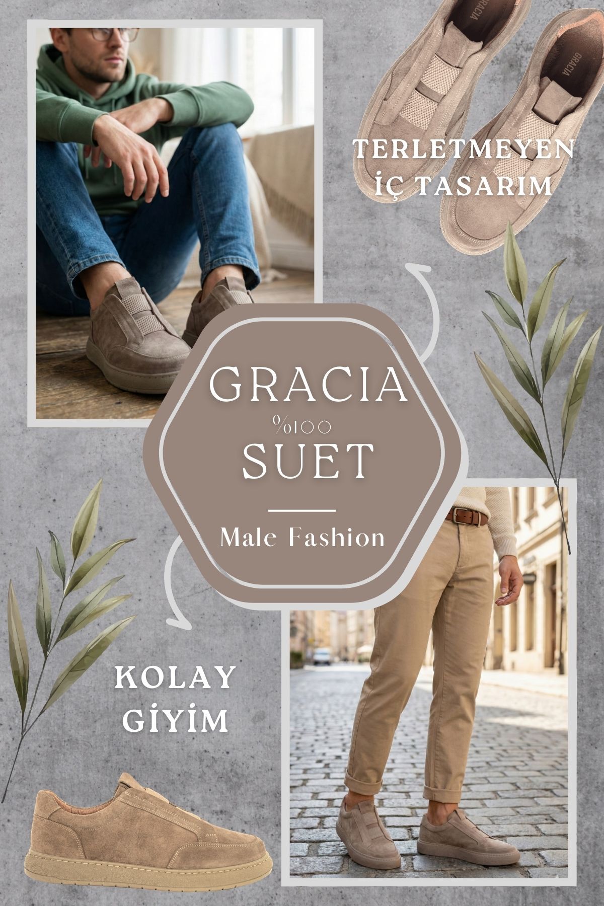 ALTA GRACIA  Erkek Klasik Hakiki Deri Ayakkabı Rahat Tabanlı Günlük Ofis Sneaker Ortopedik Kaymaz Okul Casual - Görsel 4