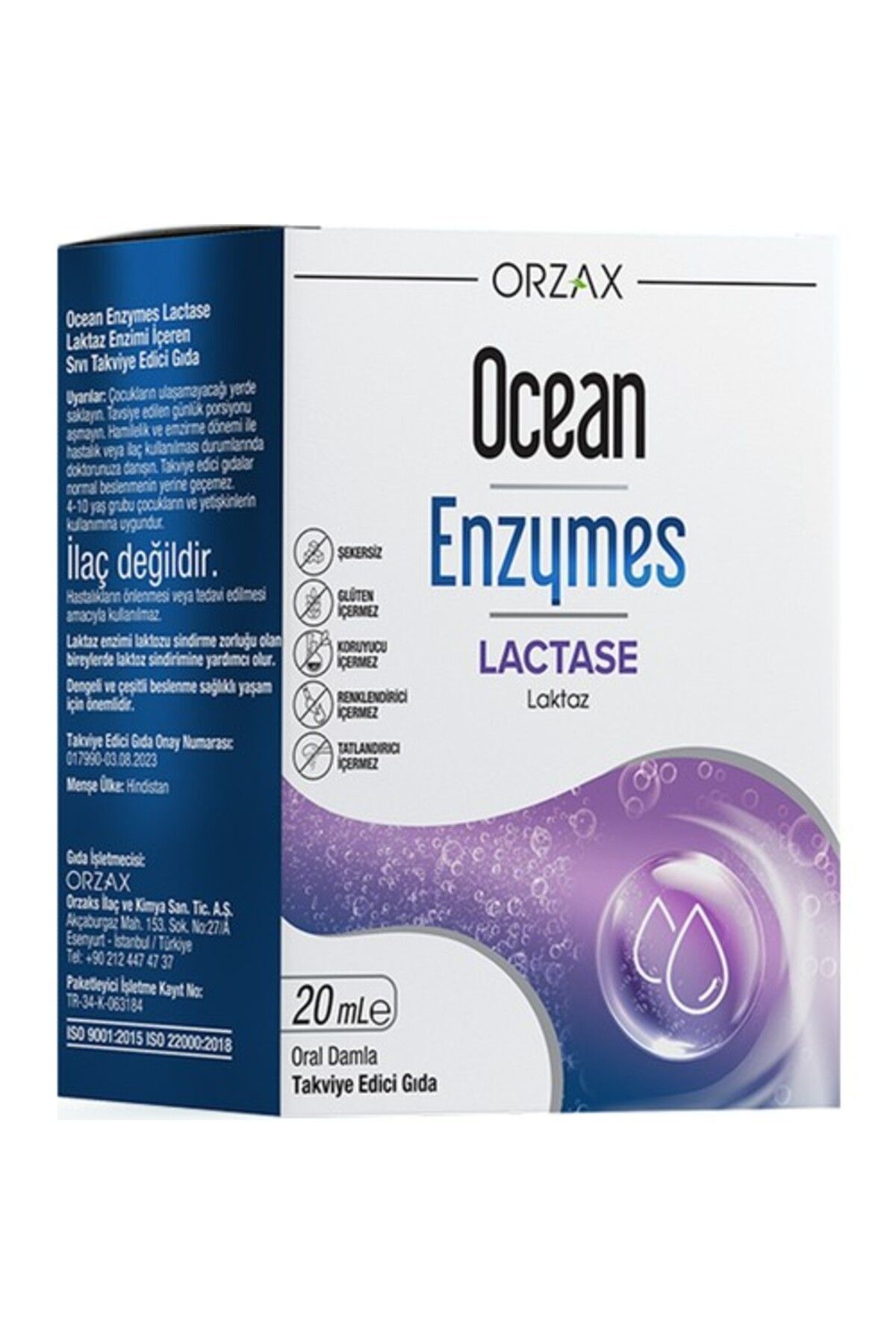 Orzax Ocean Enzymes Lactase Damla 20 Ml - Fiyatı, Yorumları