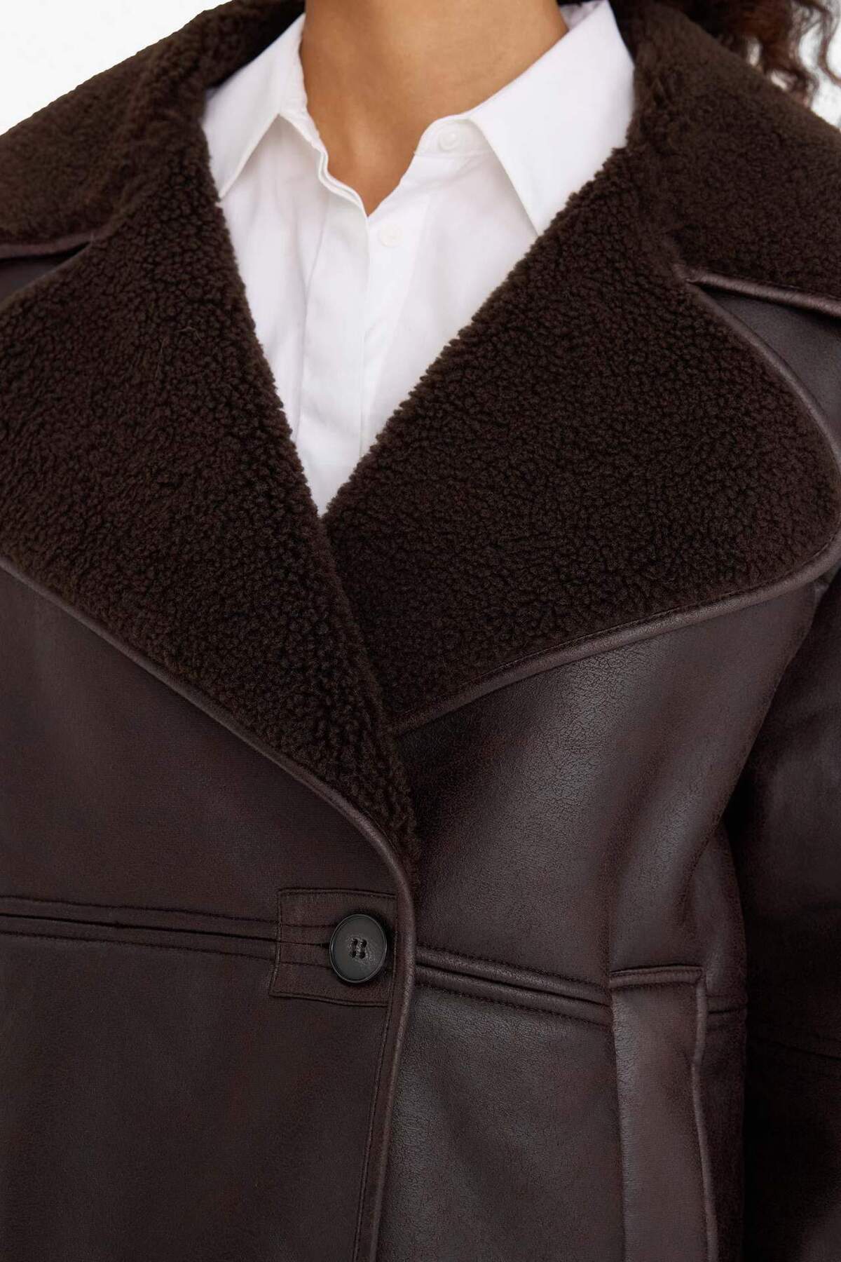 Defacto  Regular Fıt Suni Kürk Astarlı Mont F1886AX25WN - Görsel 6