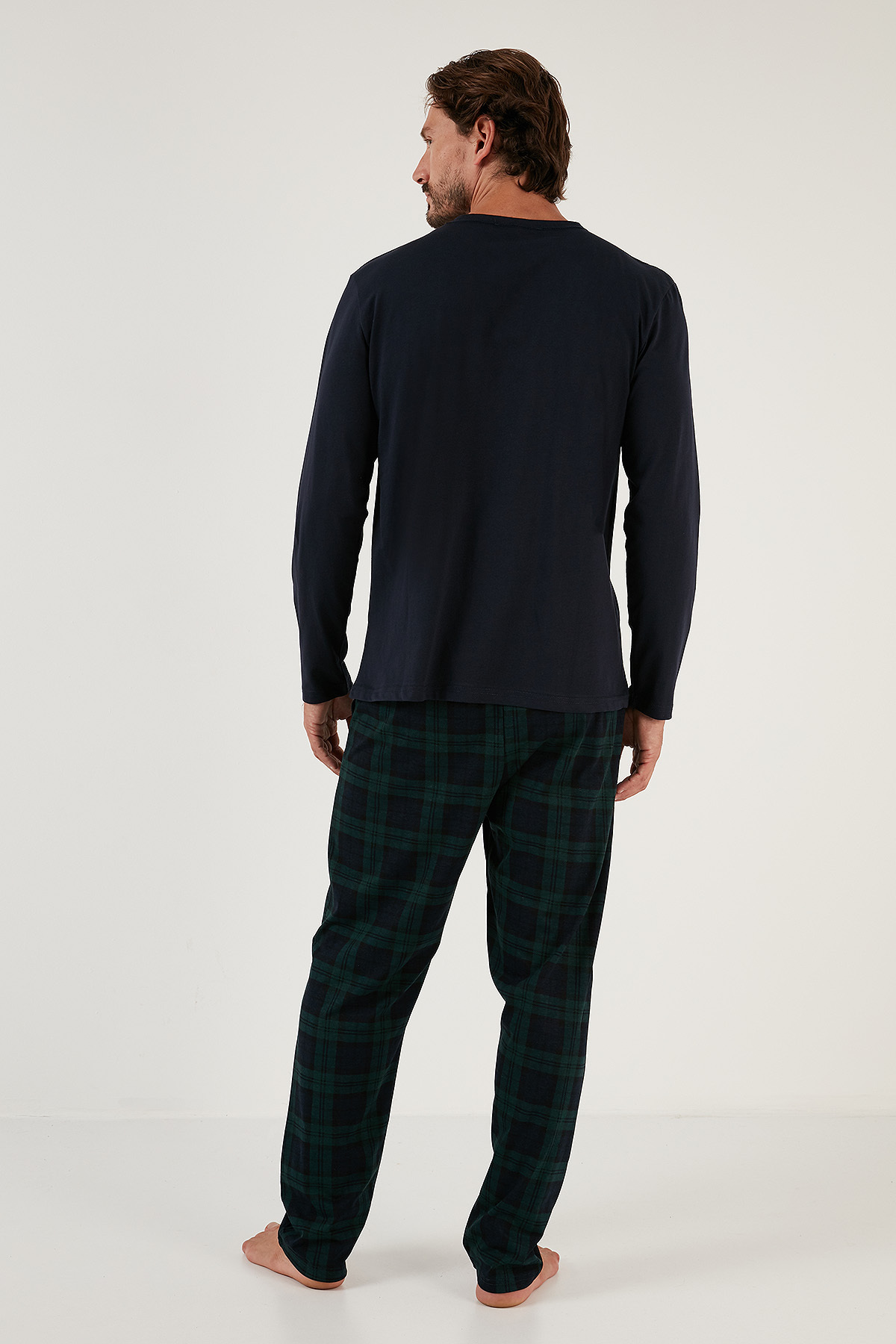 Buratti  Ekoseli Cepli Beli Lastikli % 100 Pamuk Regular Fit Pijama Takımı Erkek PİJAMA TAKIMI 657200 - Görsel 6