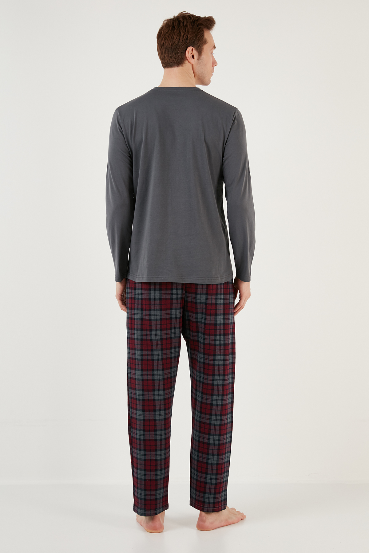 Buratti  Ekoseli Cepli Beli Lastikli % 100 Pamuk Regular Fit Pijama Takımı Erkek PİJAMA TAKIMI 657200 - Görsel 8