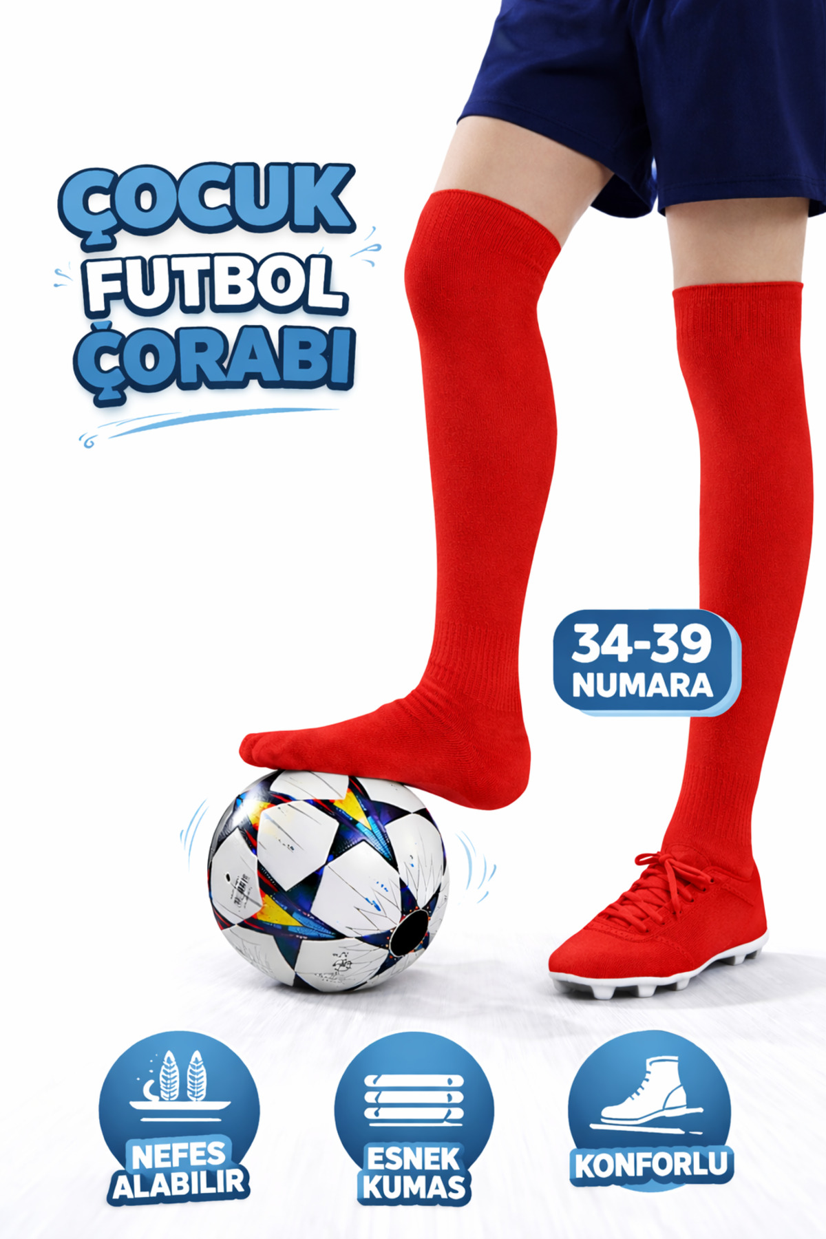 Kids Soccer Match Socks 33-39 Soccer Leggings Soccer Halısaha Socks Kids Konç Carpet Field Socks