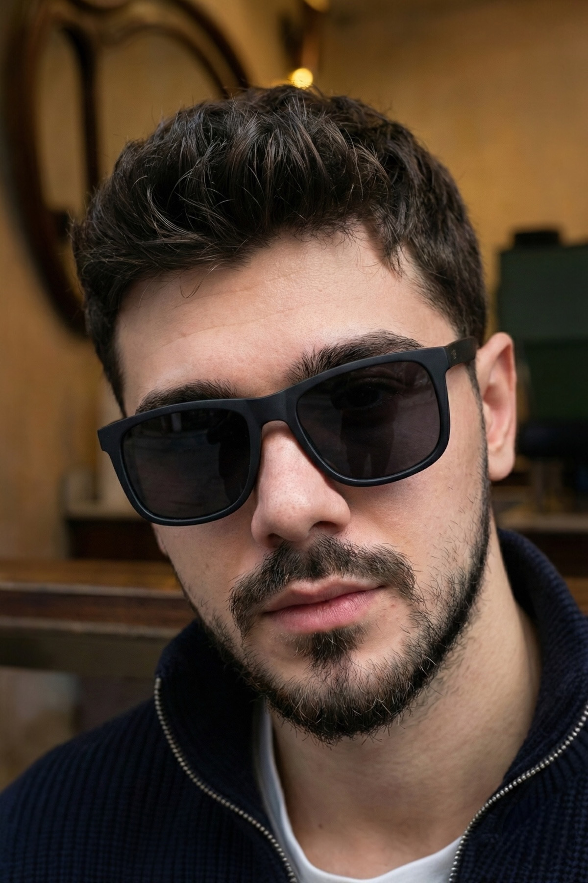 Eyesofia  Lorenzo Yüksek Kalite Kemik Kauçuk Siyah Unisex Güneş Gözlüğü - Görsel 3