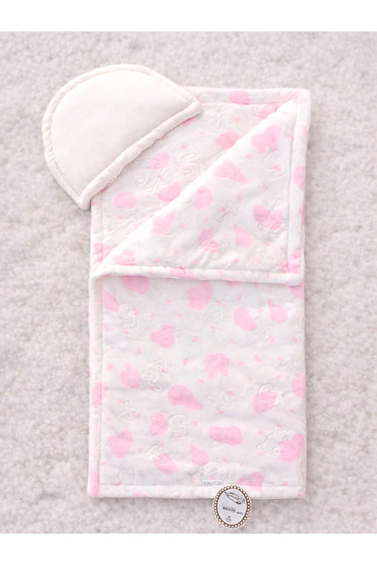 Tomuycuk Pembe Kız Bebek Battaniyesi Yorganı Yastıklı Çift Taraflı Fonksiyonel Kullanım Yenidoğan fotoğrafı 2 (önizleme)