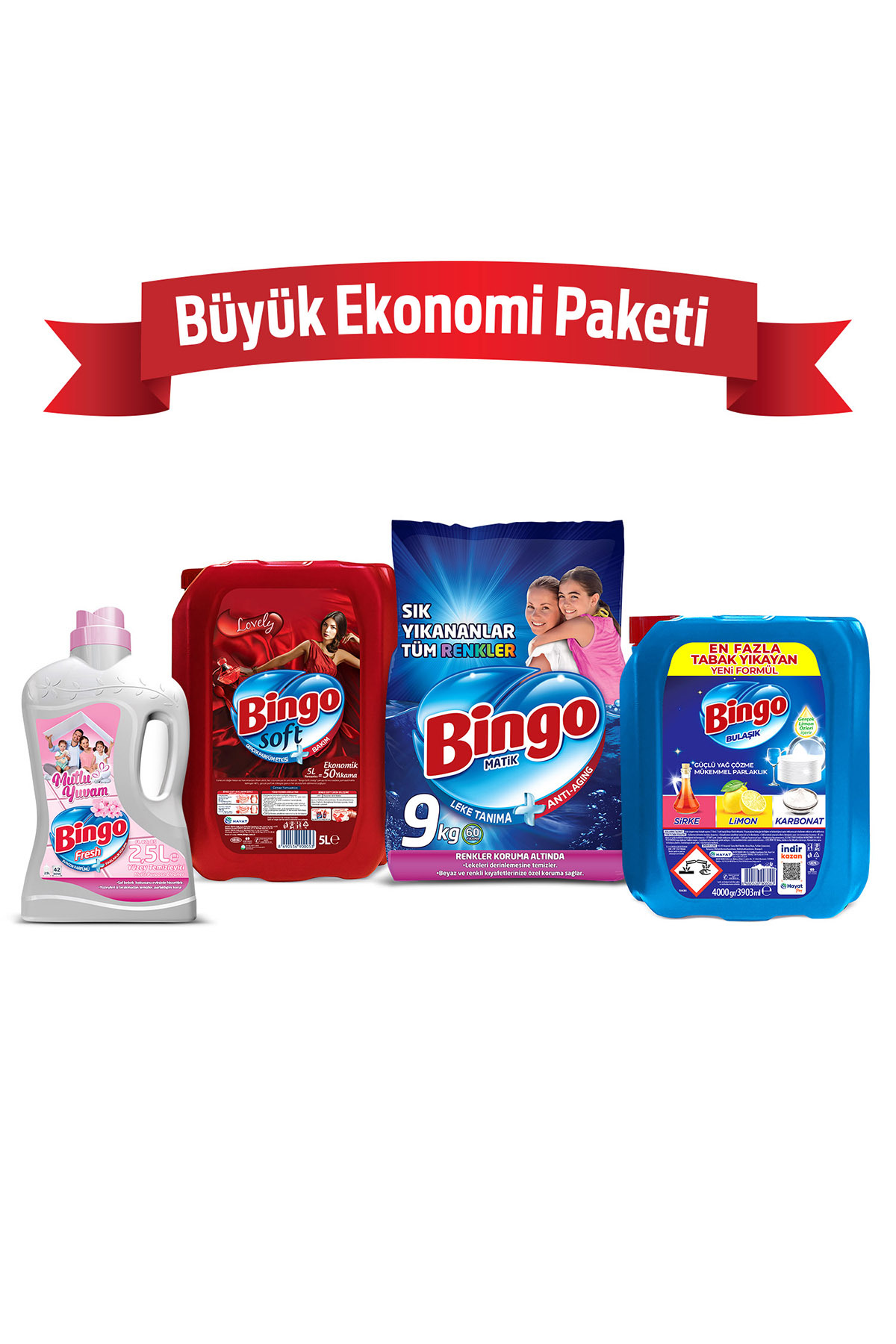 Bingo "büyük Ekonomi Paketi ; 9 Kg Toz Çamaşır Deterjanı Sık Yıkananlar Çamaş...