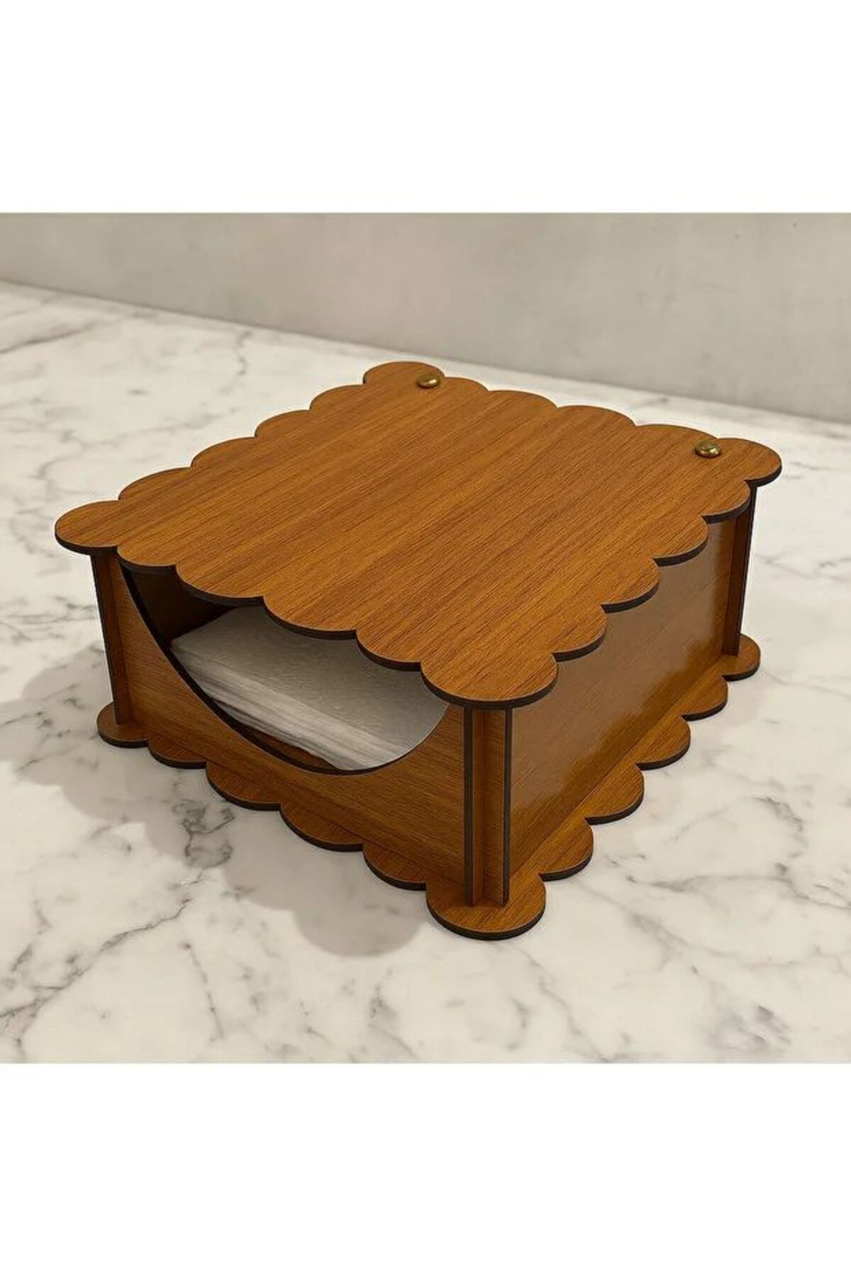 WOODEN BOX WITH SQUARE NAPKIN HOLDER