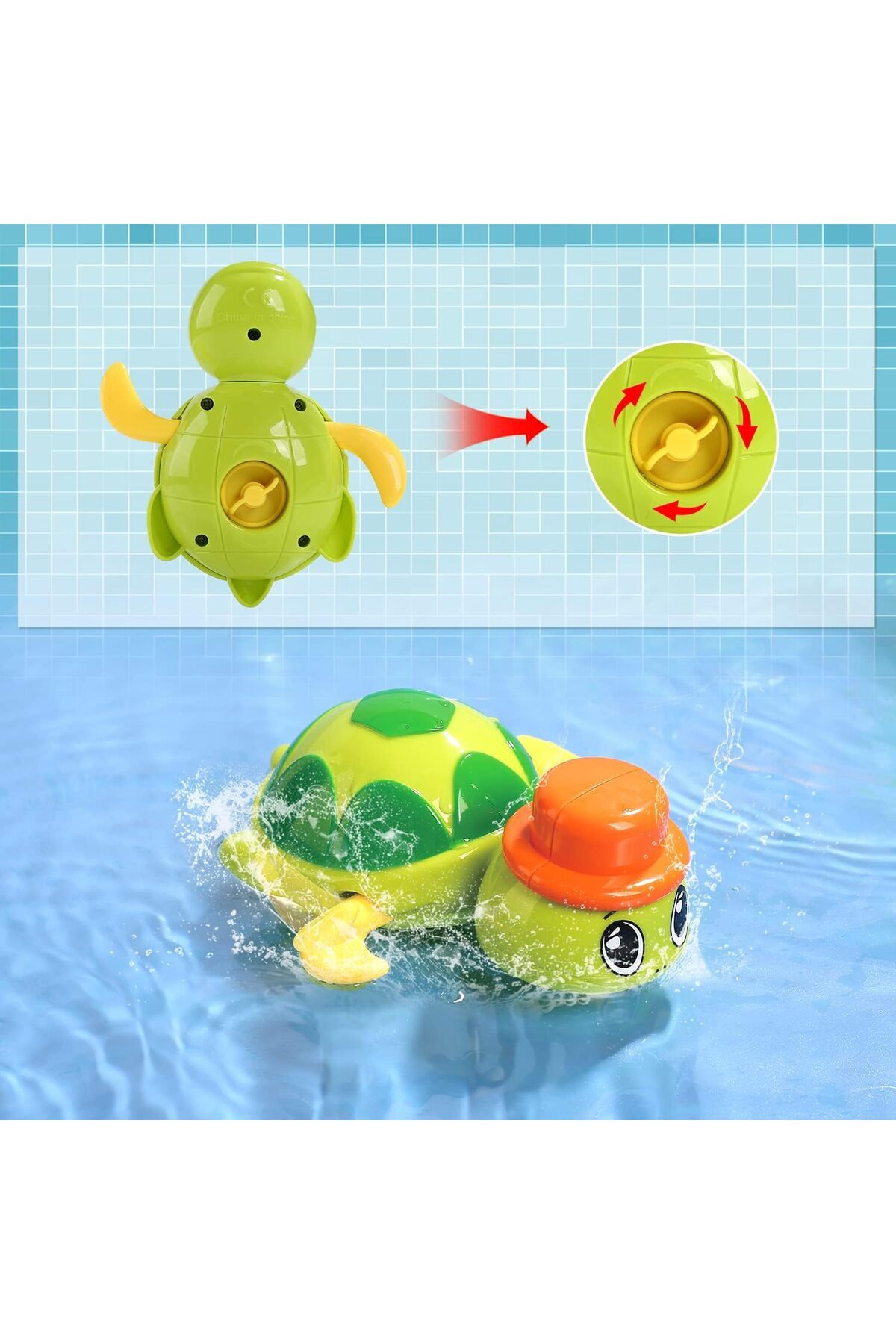 Brother Toys 1 Adet Kurmalı Yüzen Kaplumbağa Banyo Küvet Havuz Deniz Oyuncağı 12 Cm. fotoğrafı 3 (önizleme)