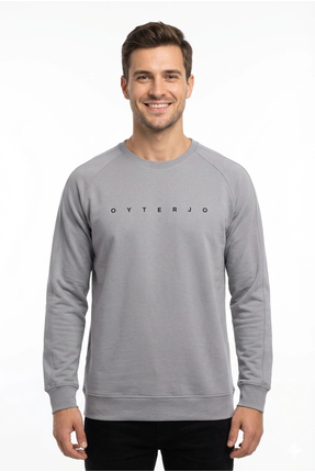 Vagon Moda Evi Oyterjo Serisi 2 İplik Compact Kumaş Baskılı Bisiklet Yaka Swe...