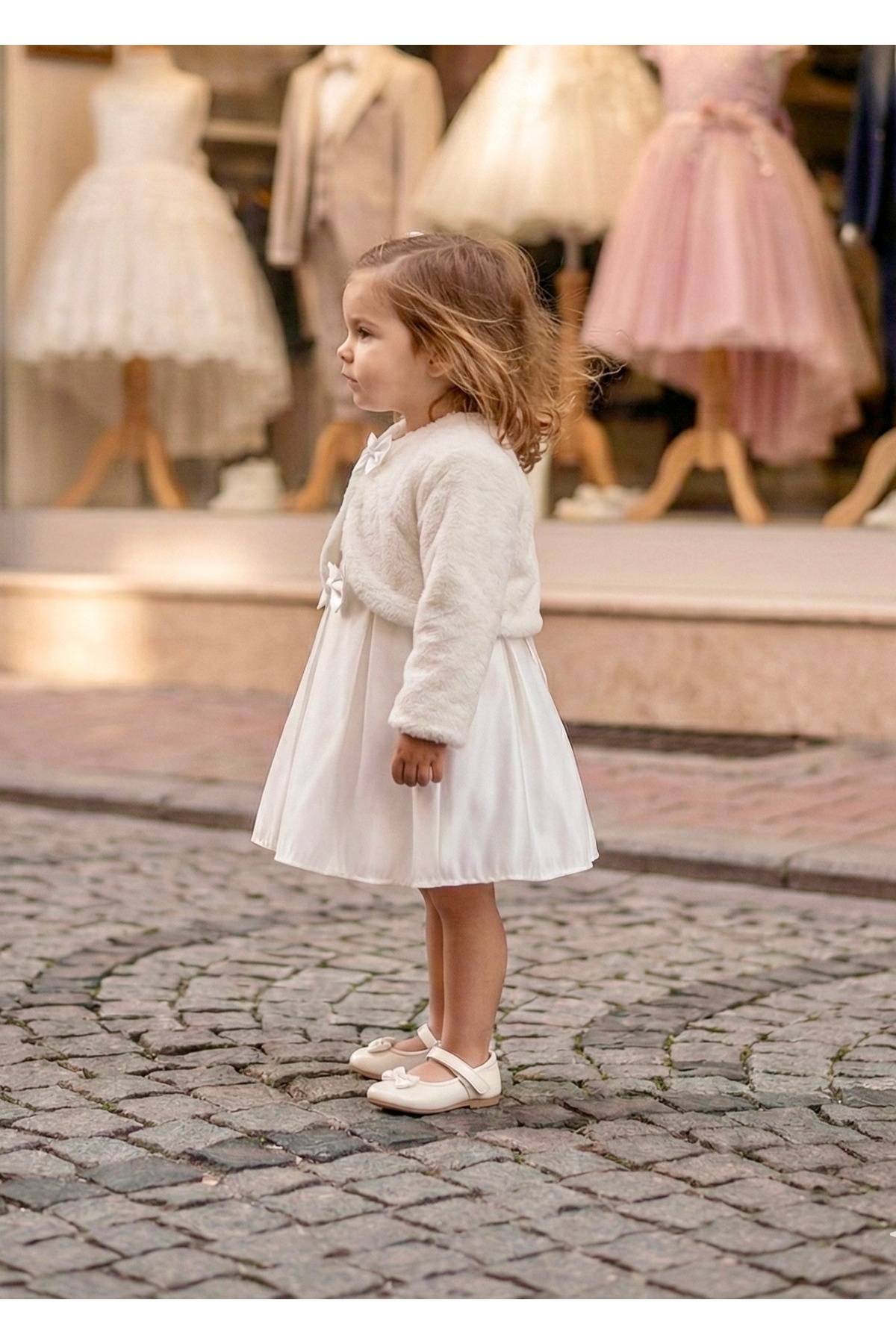 miaras baby Peluş Kız Çocuk Kürklü Bolero fotoğrafı 2 (önizleme)