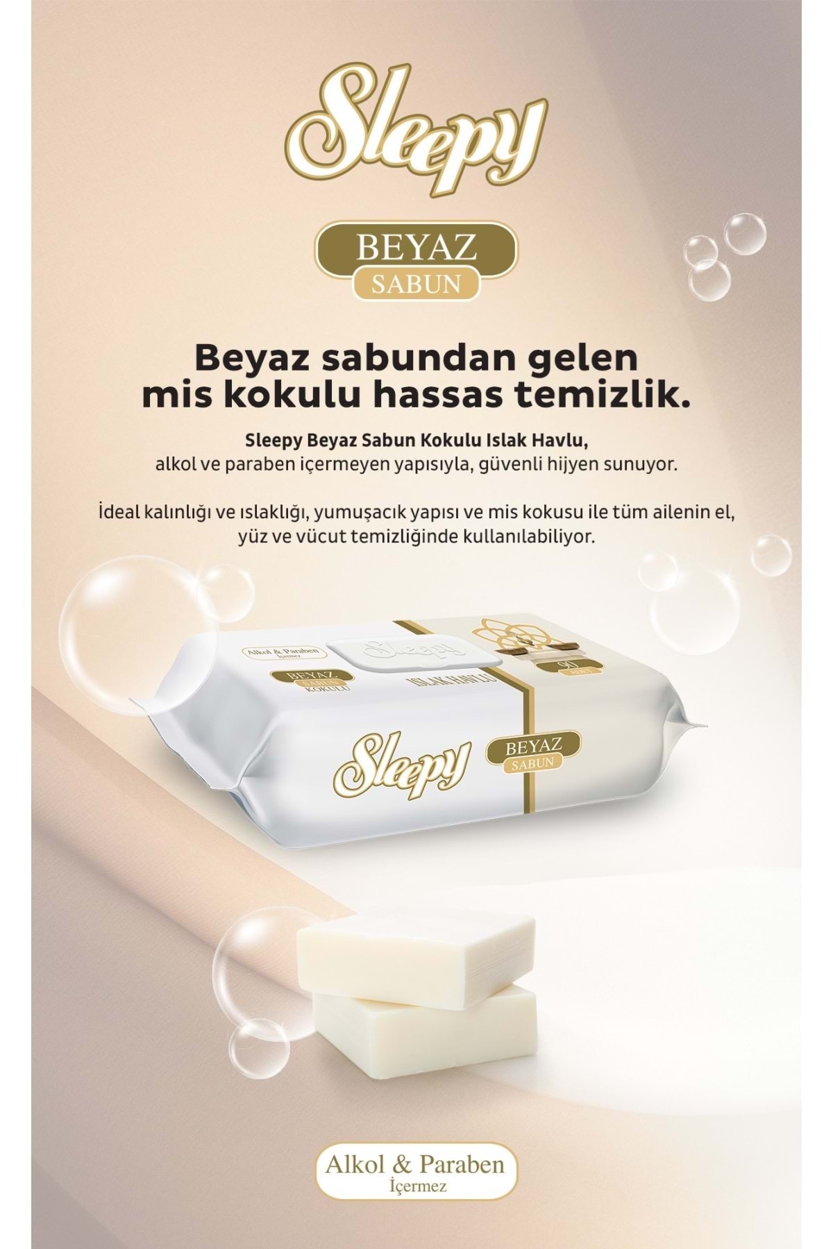 Sleepy Beyaz Sabun Kokulu Islak Havlu Mendil 90 Adet fotoğrafı 3 (önizleme)