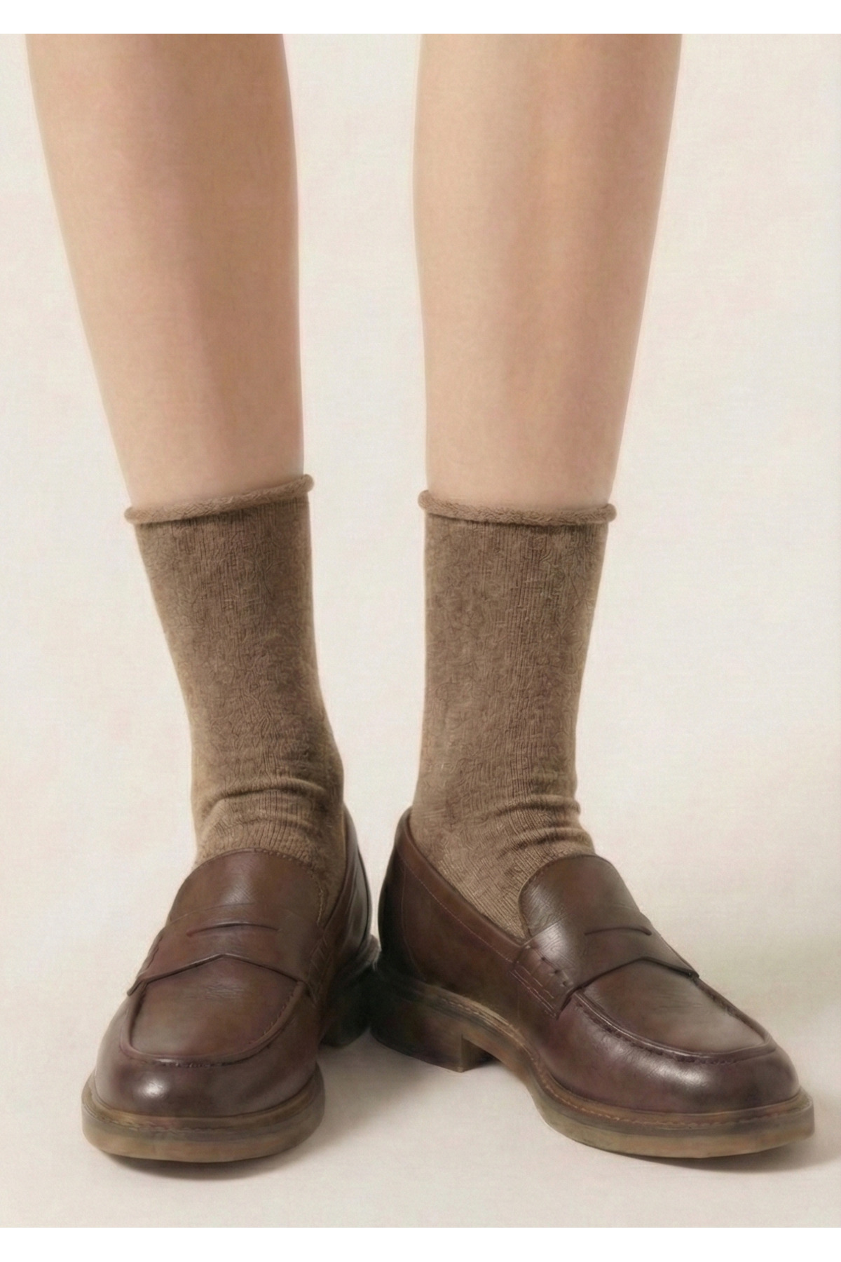 WOMEN'S BROWN COTTON TOE SEAMLESS HEALTHY TUBELESS SUGAR DIABETIC SOCKET SOCKS