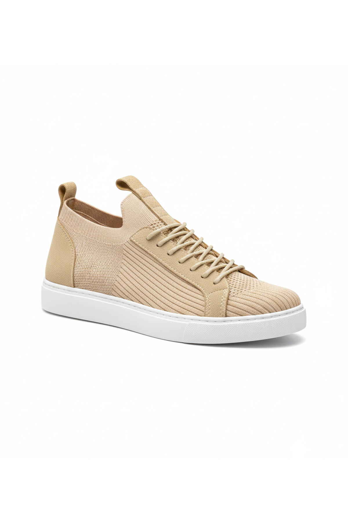 KB 112 Kuback Beige Knitwear Lace-Up Casual Men's Shoes
