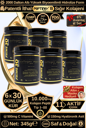 Dr.Sammy's Prime30 Collagen Impact Plus 6'lı Avantaj Set Tip 1-3 Hidrolize To...