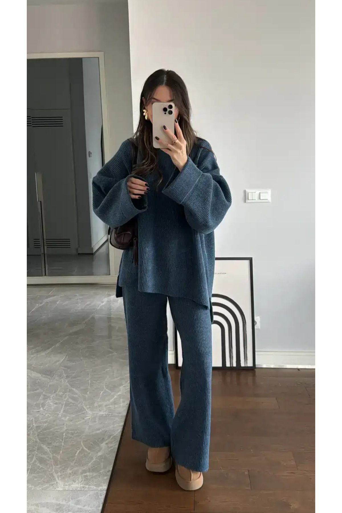 My Blog Námořnická modrá pletená souprava Selanik - 4587