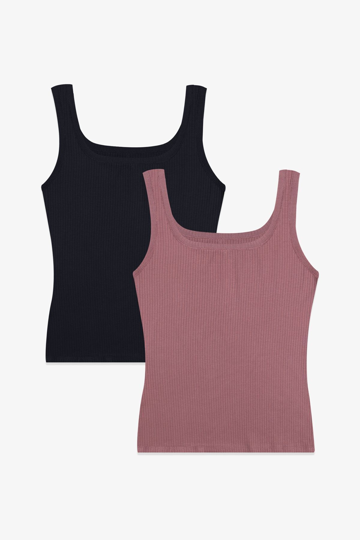 koza iç giyim  2'li Kalın Askılı Fitilli Atlet