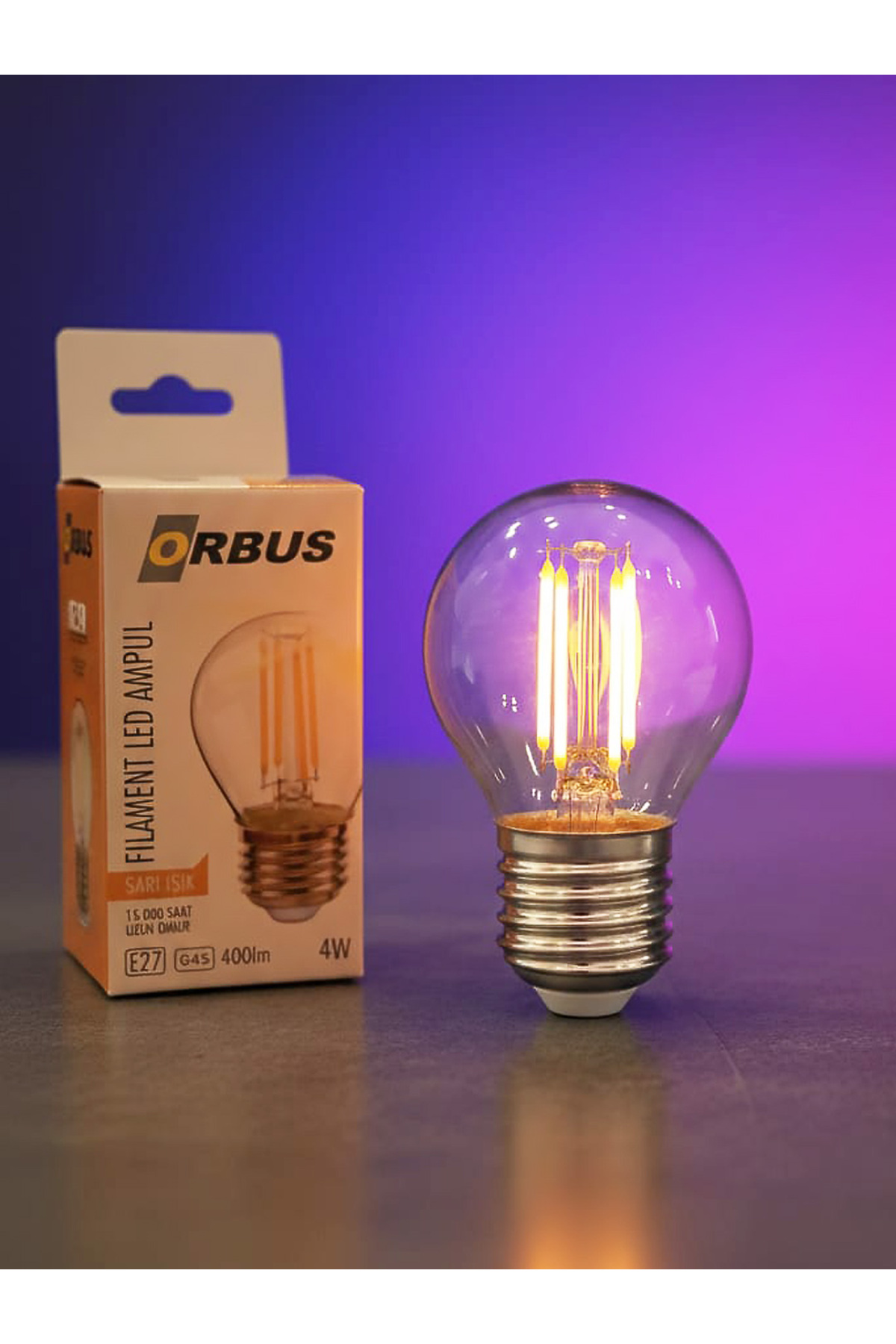 GC45 led Filament Bulb E27 4W 2700K Yellow Light 400 Lumen Clear Glass