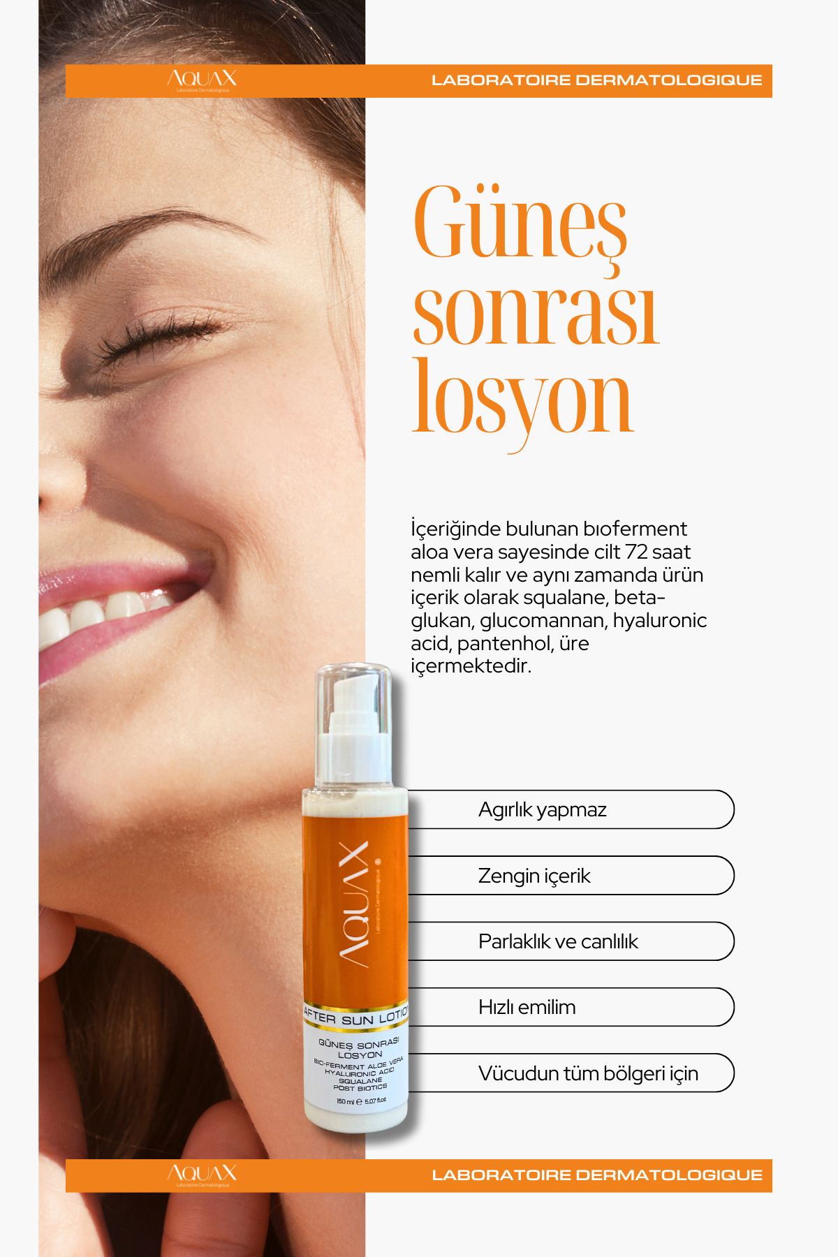 Güneş Sonrası Nemlendirici Krem 150 ml - Cildi Canlandırır Ve Yatıştırır — AFS9288 — تصویر 2 از 6