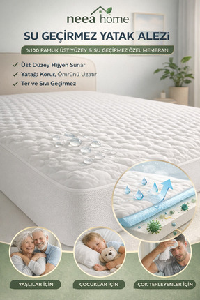 NEEA HOME ComfortGuard Premium Fitted Yatak Pedi & Alez | İkisi Bir Arada | S...