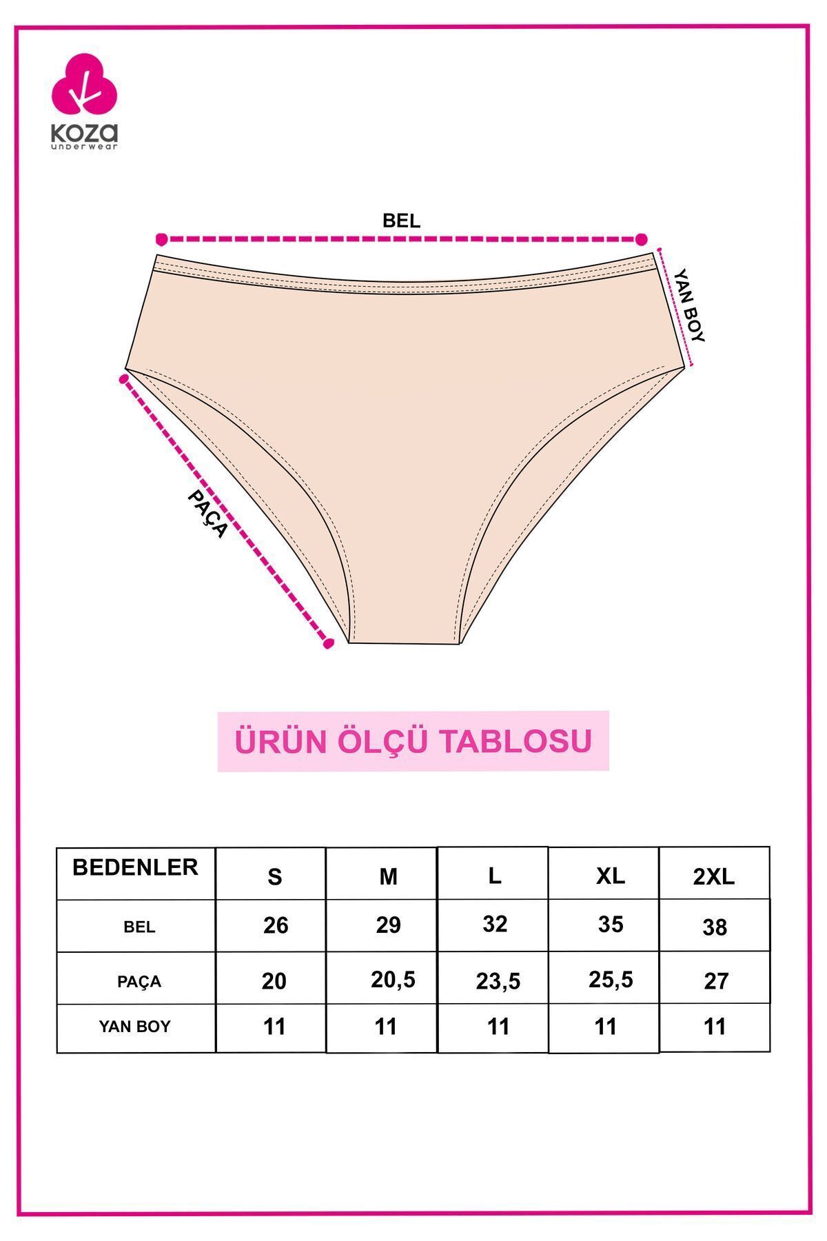 koza iç giyim Kadın 5'li Geniş Kenar Külot görsel 7