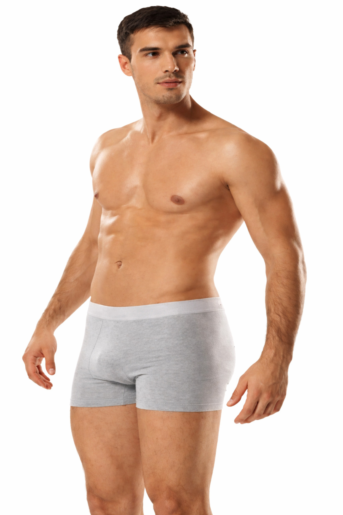 6 Pcs Men's Lycra Elastane Boxers Gray Color//6 Pcs