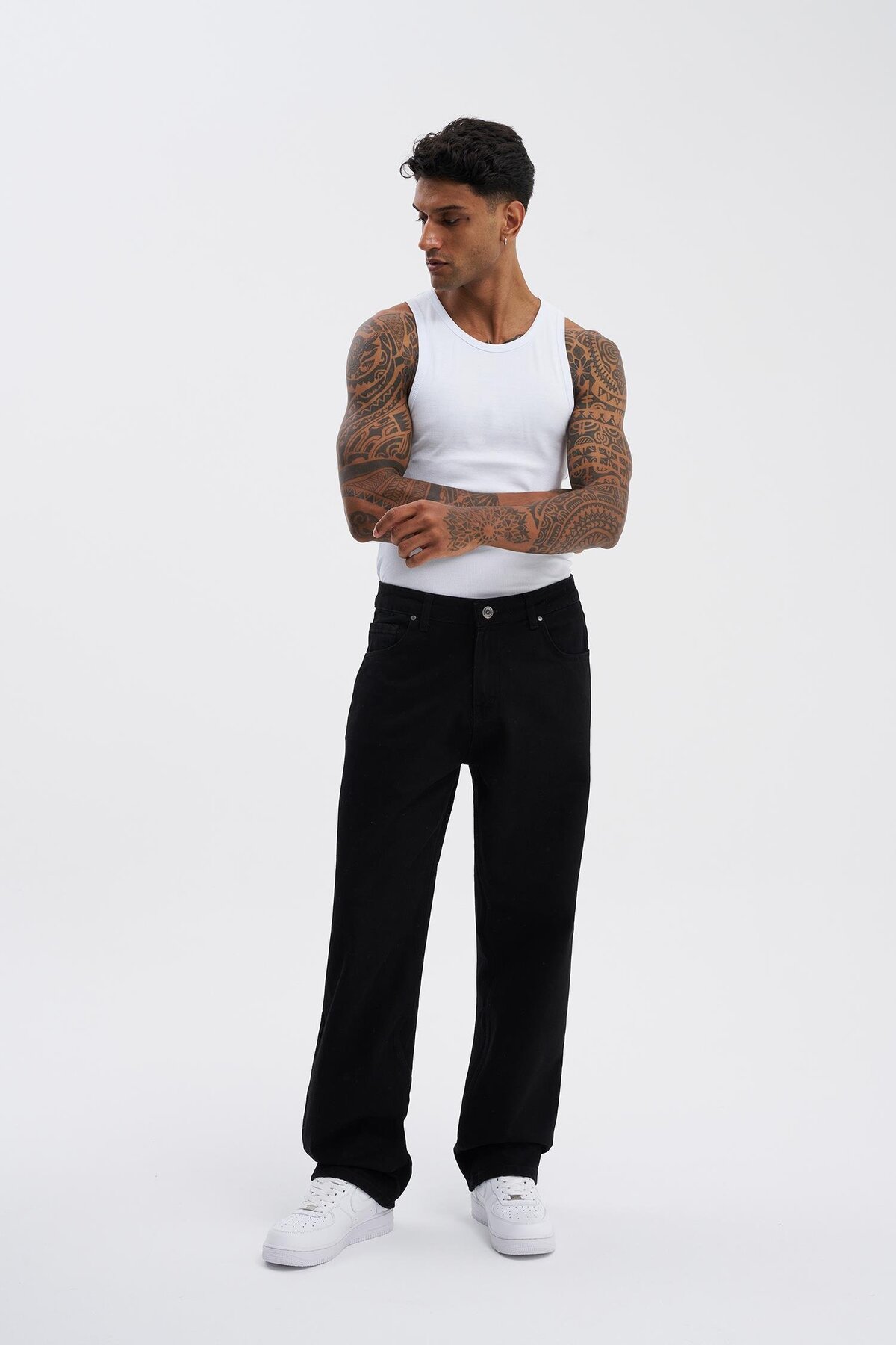 Machinist  Erkek Relaxed Baggy Jean Pantolon Siyah - Görsel 3