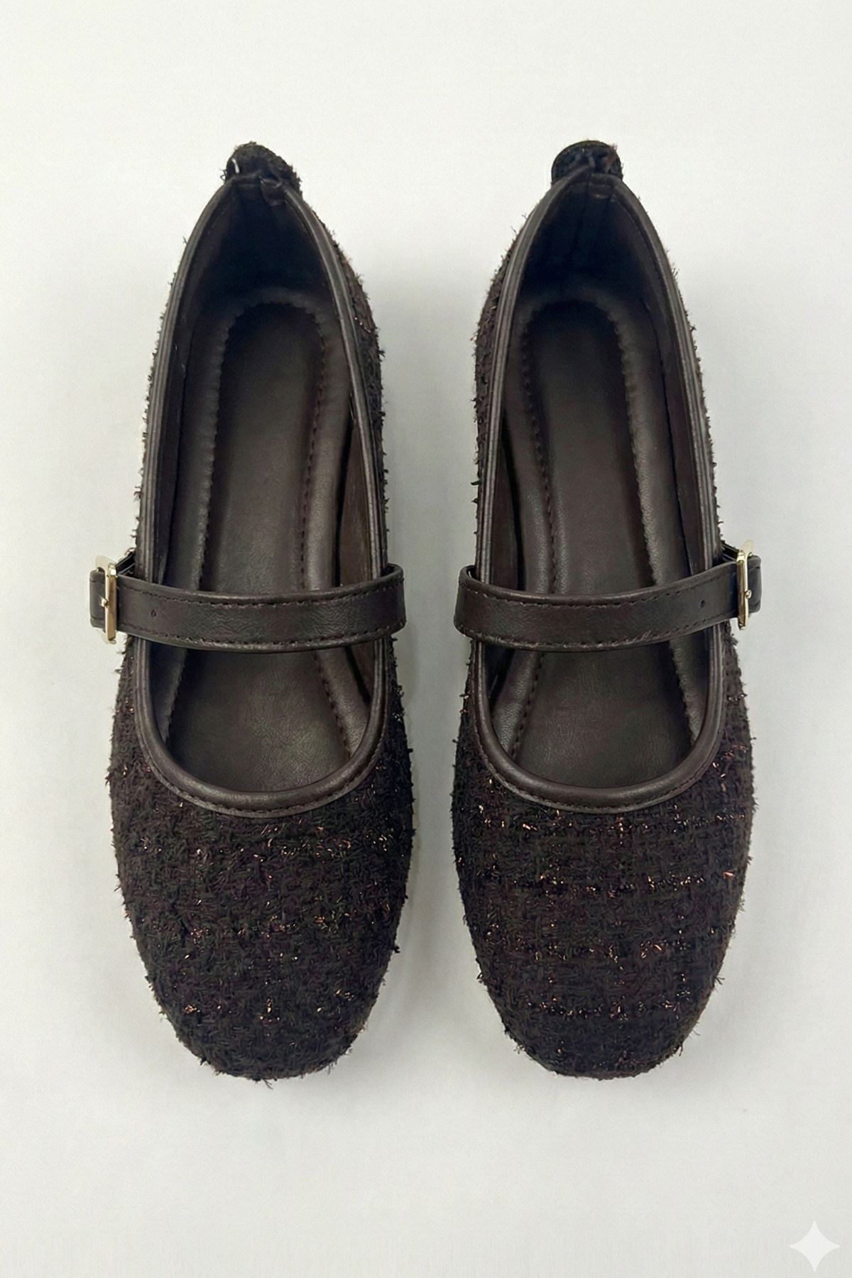 Nstil  Günlük Kahve Kadın Babet Bantlı Lastik Tokalı Dikiş Detaylı Ortopedik Rahat Ev İş Ofis Ayakkabı 781 - Görsel 5