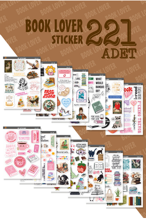 AR Sticker -Book Lover (Kitap) Temalı Sticker Seti 221’li – Telefon, Tablet, ...