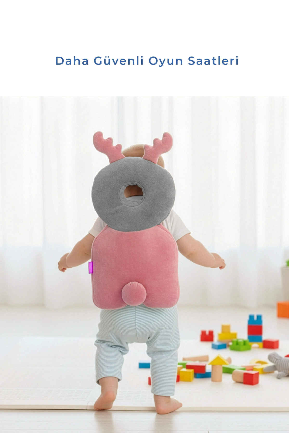 Babyjem Bebek Melek Kanadı Koruma Yastığı 527 Pembe Kadife fotoğrafı 3 (önizleme)