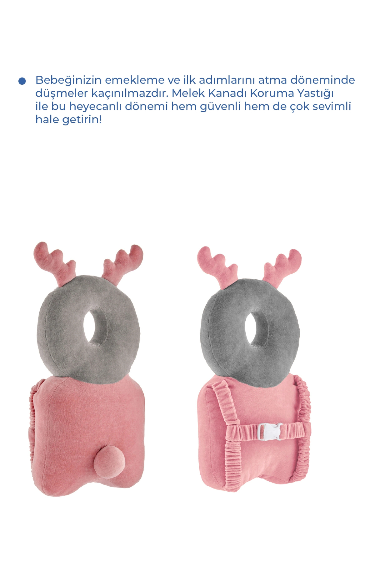 Babyjem Bebek Melek Kanadı Koruma Yastığı 527 Pembe Kadife fotoğrafı 2 (önizleme)