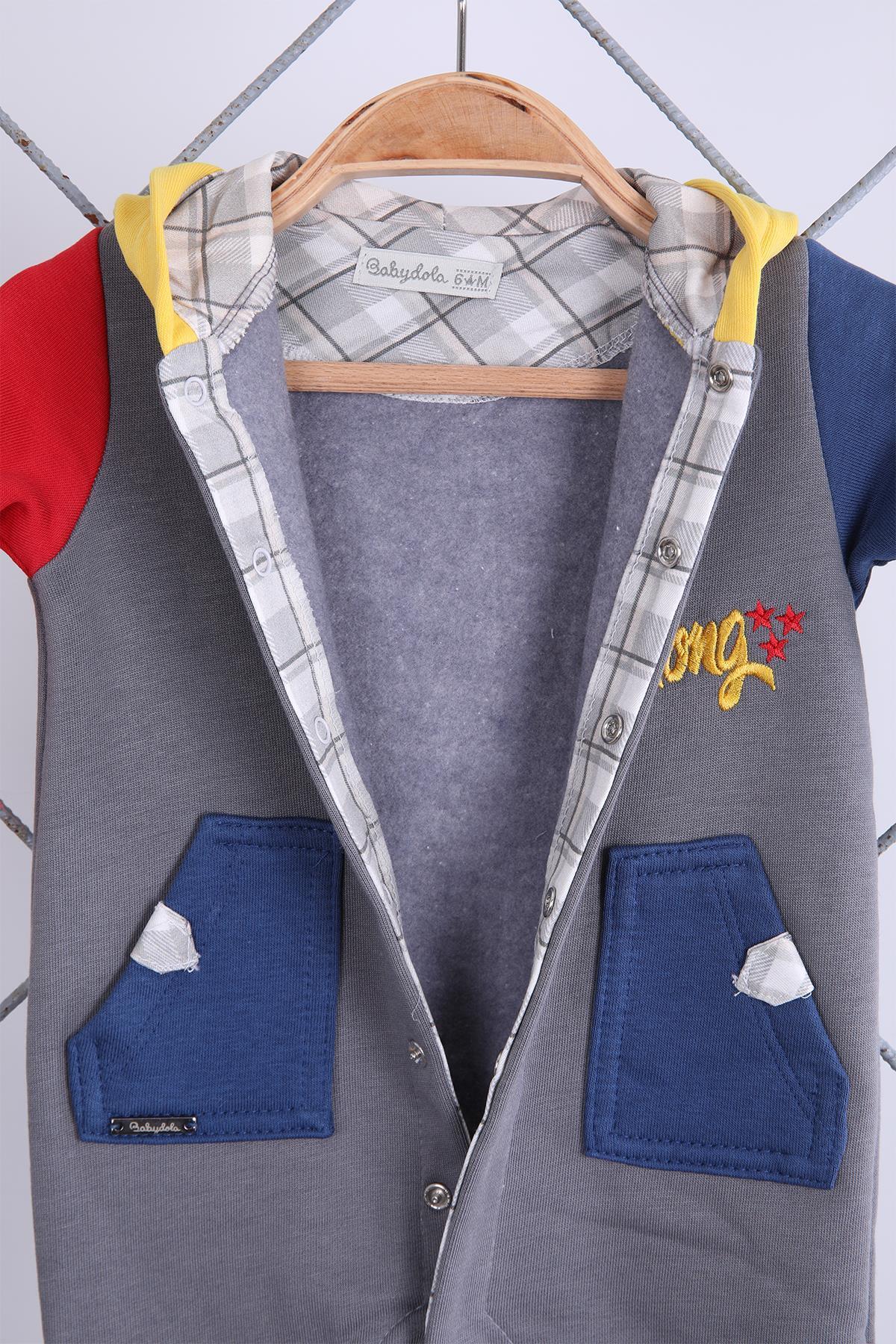 Babydola Erkek Bebek Çocuk Tulum Şardonlu Kalın Kapşonlu ve Cepli 12644 fotoğrafı 3 (önizleme)