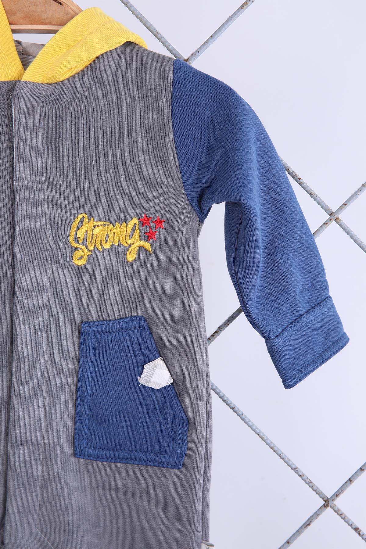 Babydola Erkek Bebek Çocuk Tulum Şardonlu Kalın Kapşonlu ve Cepli 12644 fotoğrafı 4 (önizleme)