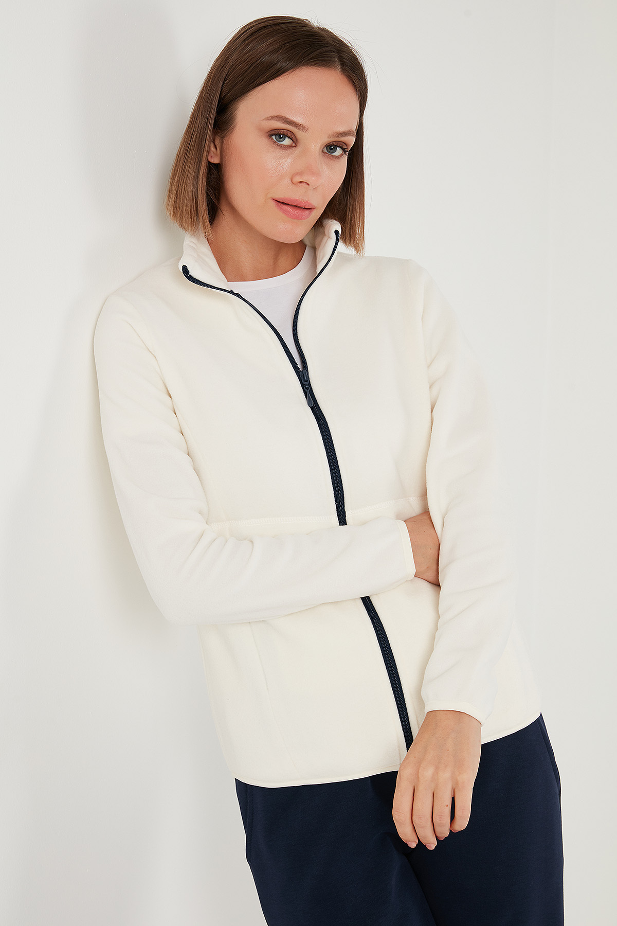 Lela  Slim Fit Anti-Pilling Tüylenme Yapmayan Fermuarlı Polar Hırka HIRKA 5907012 - Görsel 6