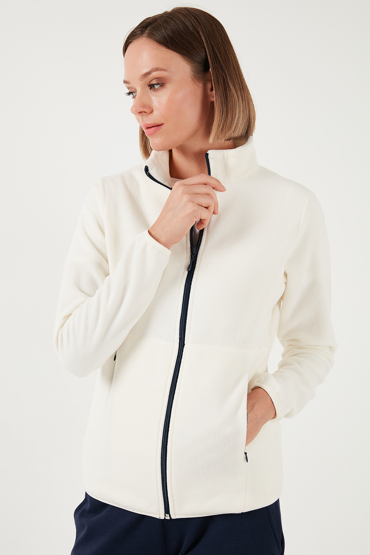 Lela  Slim Fit Anti-Pilling Tüylenme Yapmayan Fermuarlı Polar Hırka HIRKA 5907012 - Görsel 5