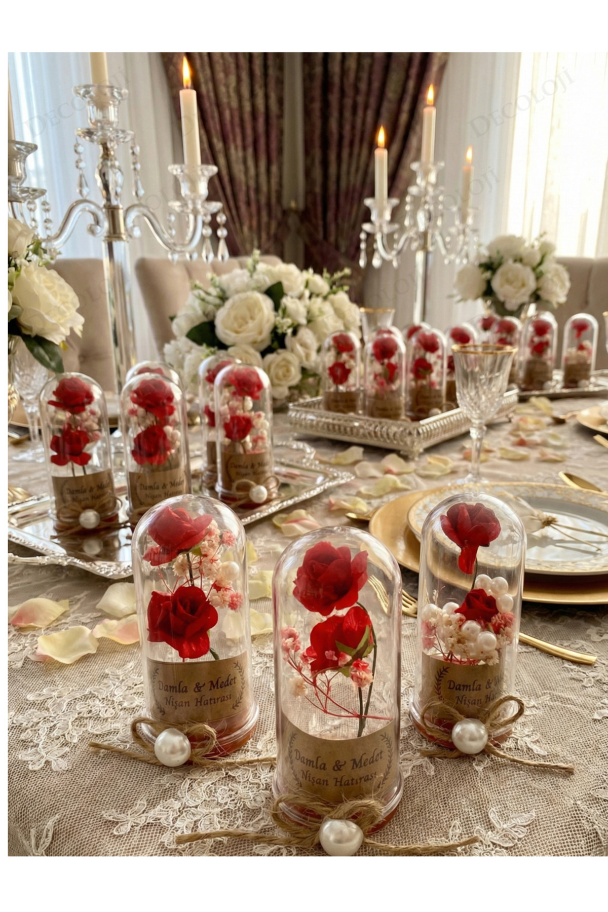 Decoloji Söz, Nişan, Kına, Düğün, Sünnet, Bebek, Mevlüt, Nikah Şekeri Hediyelik Hatıra Plastik Çiçek, 10 Adet fotoğrafı 3 (önizleme)