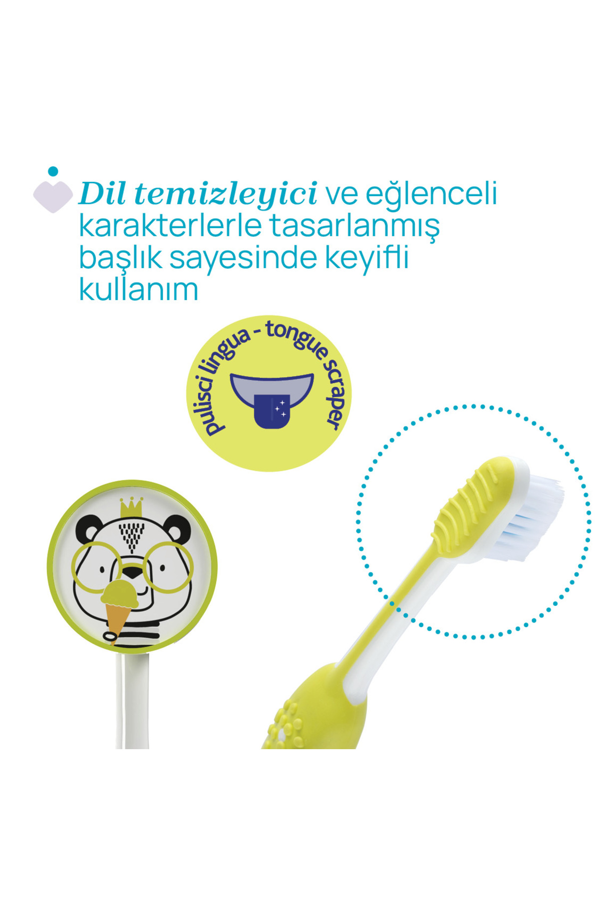 Chicco 2'Lİ DİŞ FIRÇASI 3-6 YAŞ HIPPO-PANDA fotoğrafı 6 (önizleme)