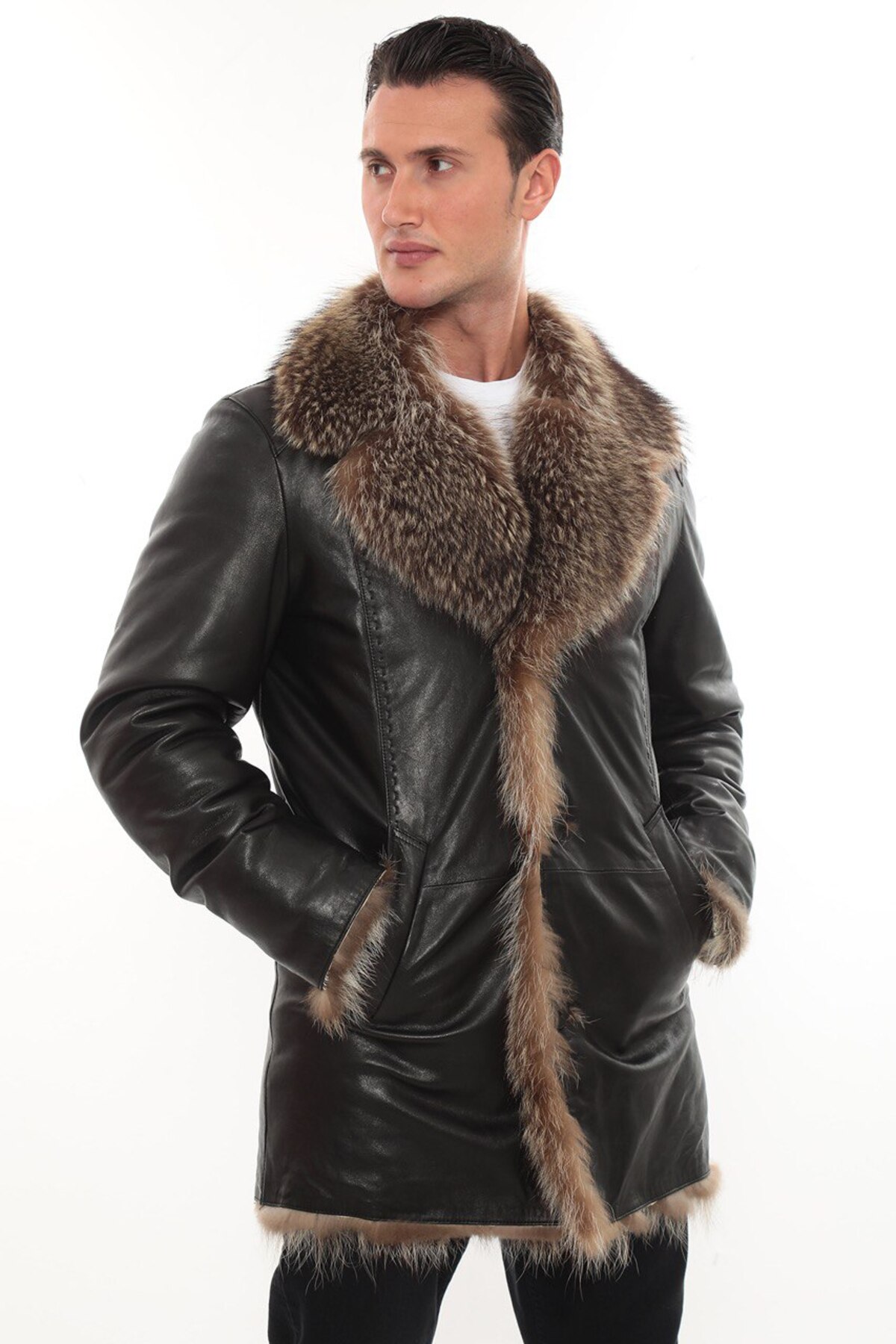 Fatih Deri Baba Modeli Kürk Mont görsel 3