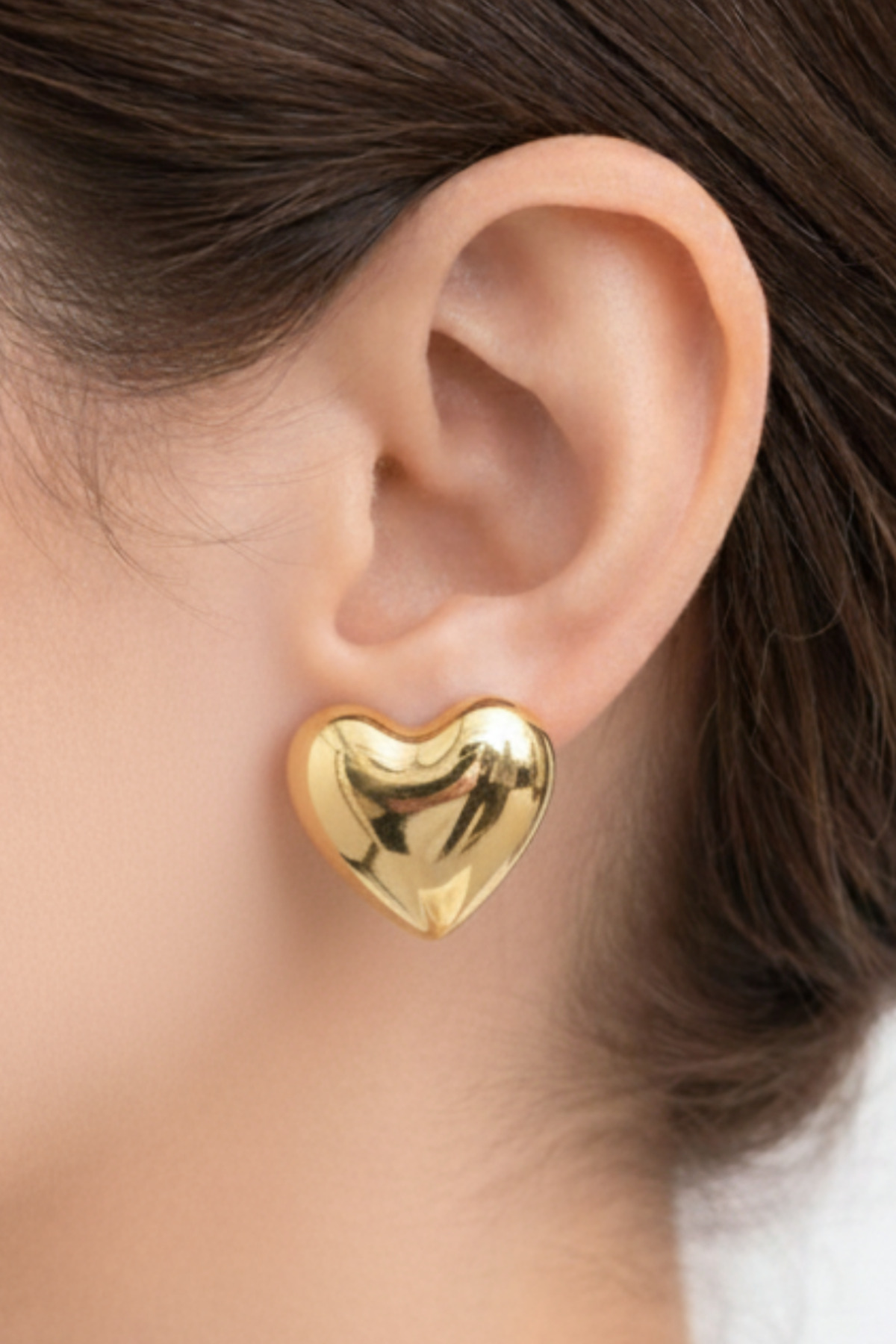 Crc Bijuteri Silver Earrings with Heart Figure – Women's