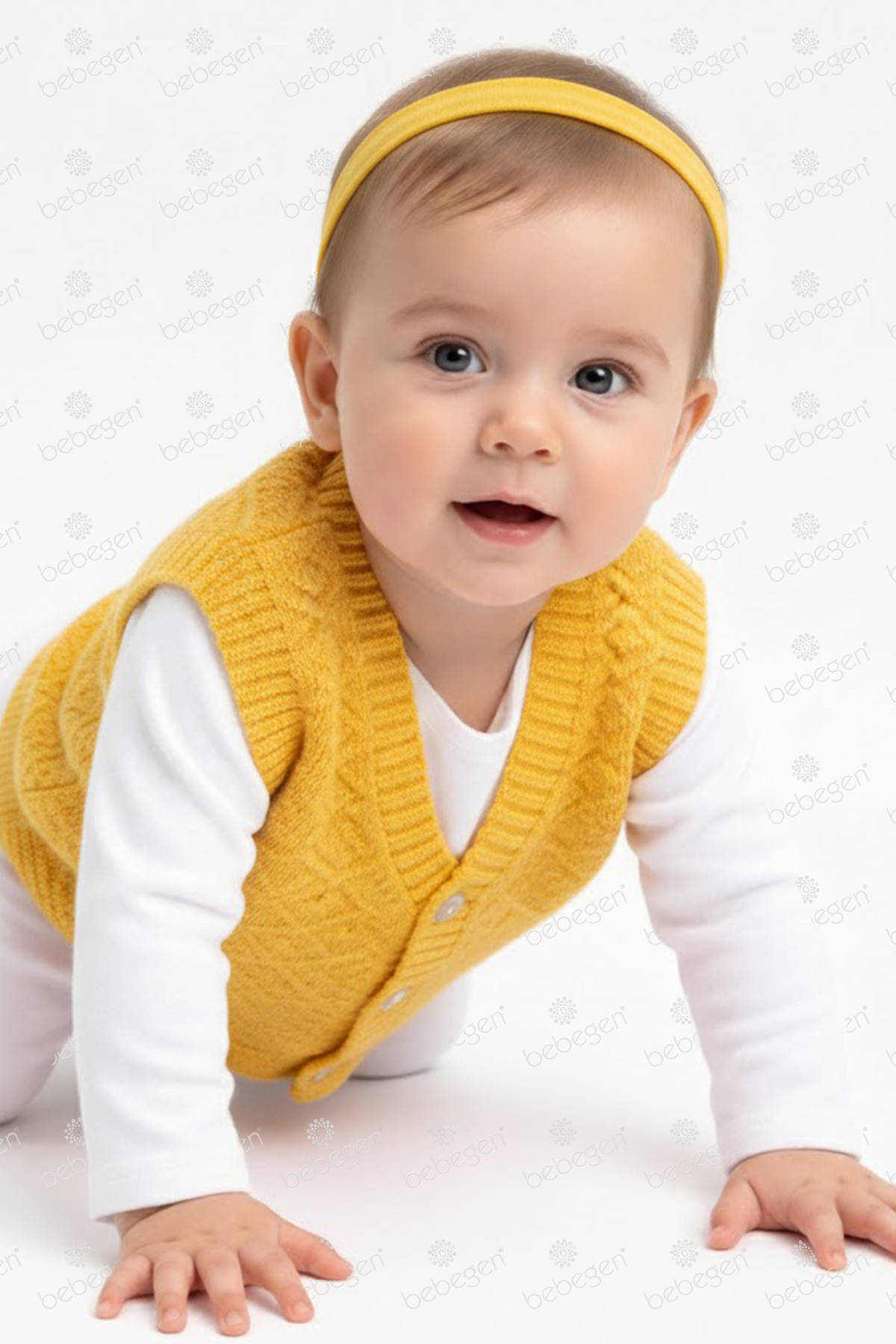 bebegen Triko Sarı Bebek Yelek fotoğrafı 2 (önizleme)