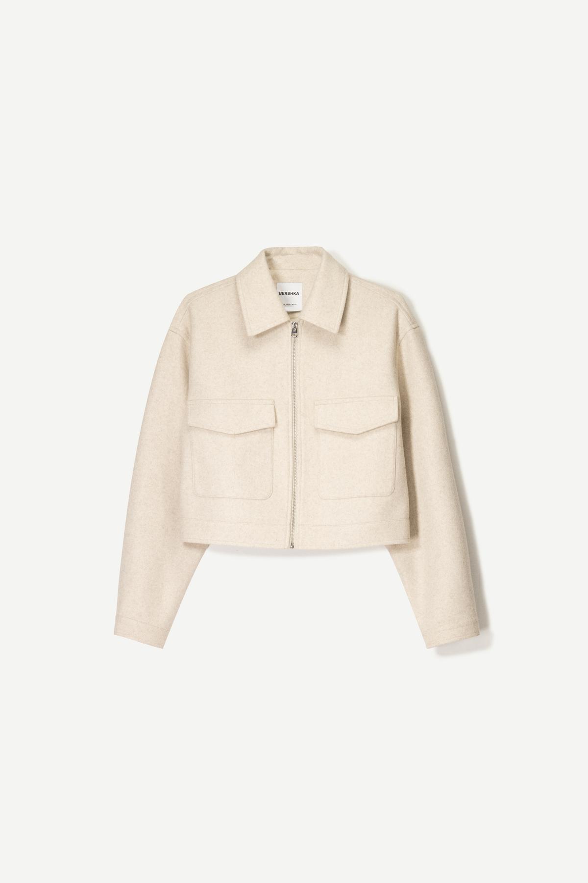 Bershka  Crop kesim yumuşak ceket - Görsel 2