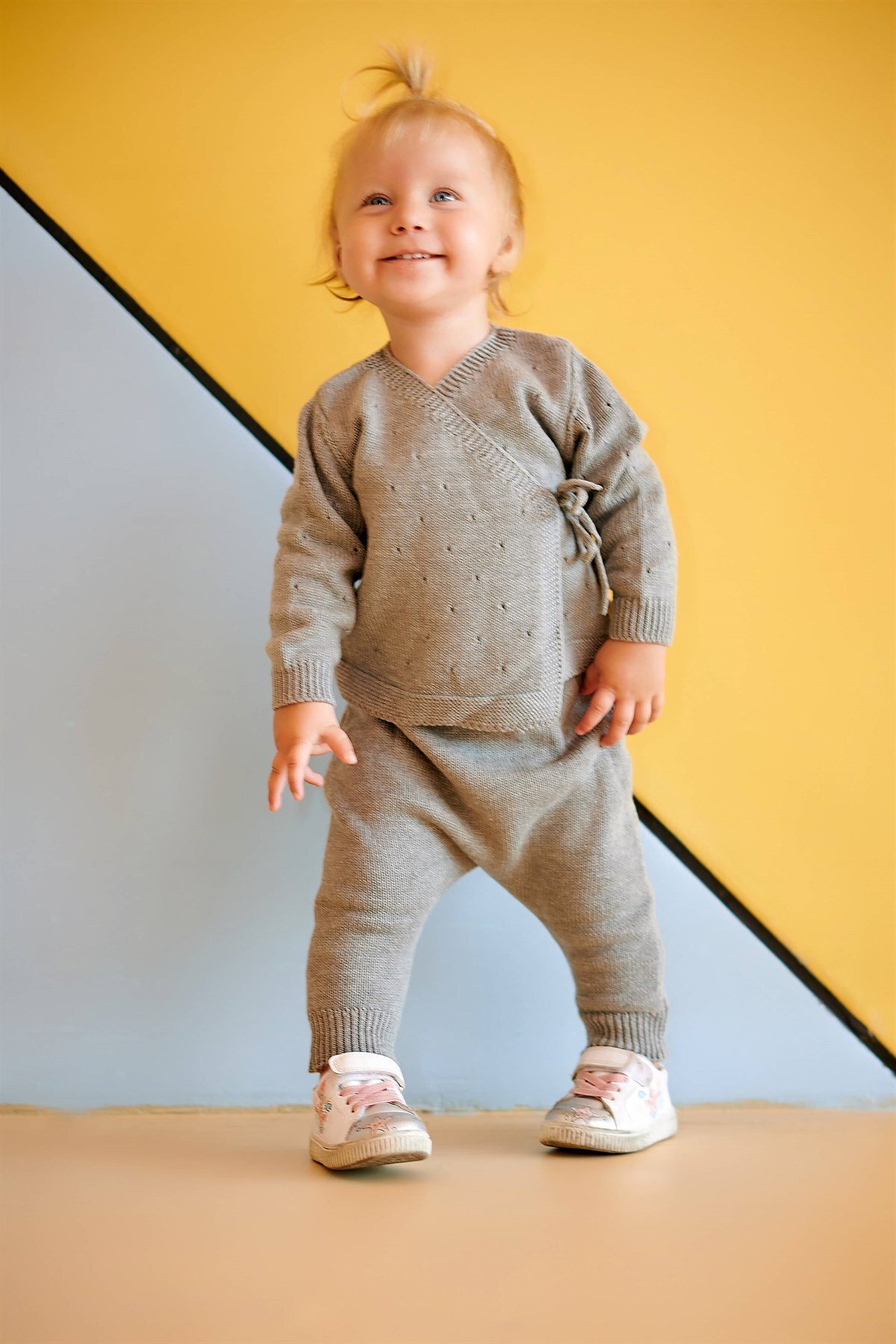 Minora Kışlık Triko Kruvaze Takım GRİ fotoğrafı 5 (önizleme)