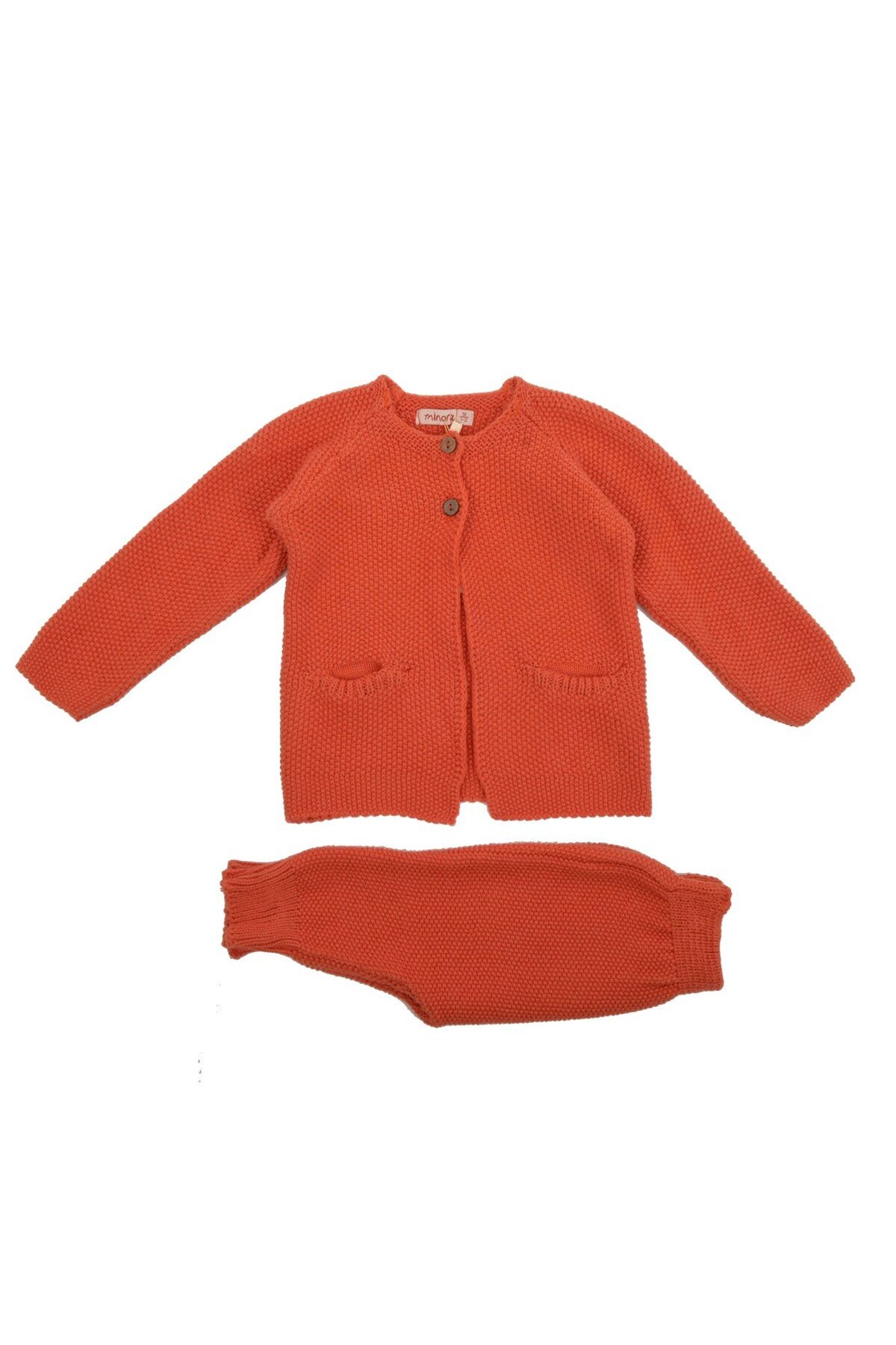 Minora Triko Bebek Cep Detaylı Hırka Takım Oranj fotoğrafı 2 (önizleme)