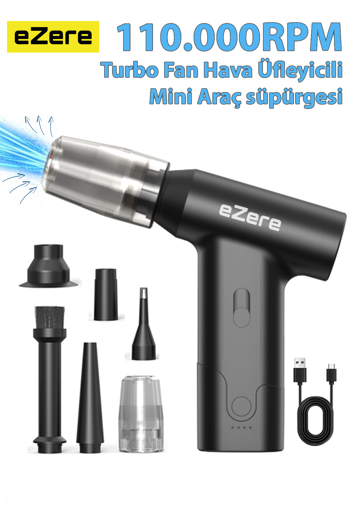 ukeruneページ EZERE J02 Turbo Fan Hava üfleyici ve mini Araç süpürgesi - Fiyatı