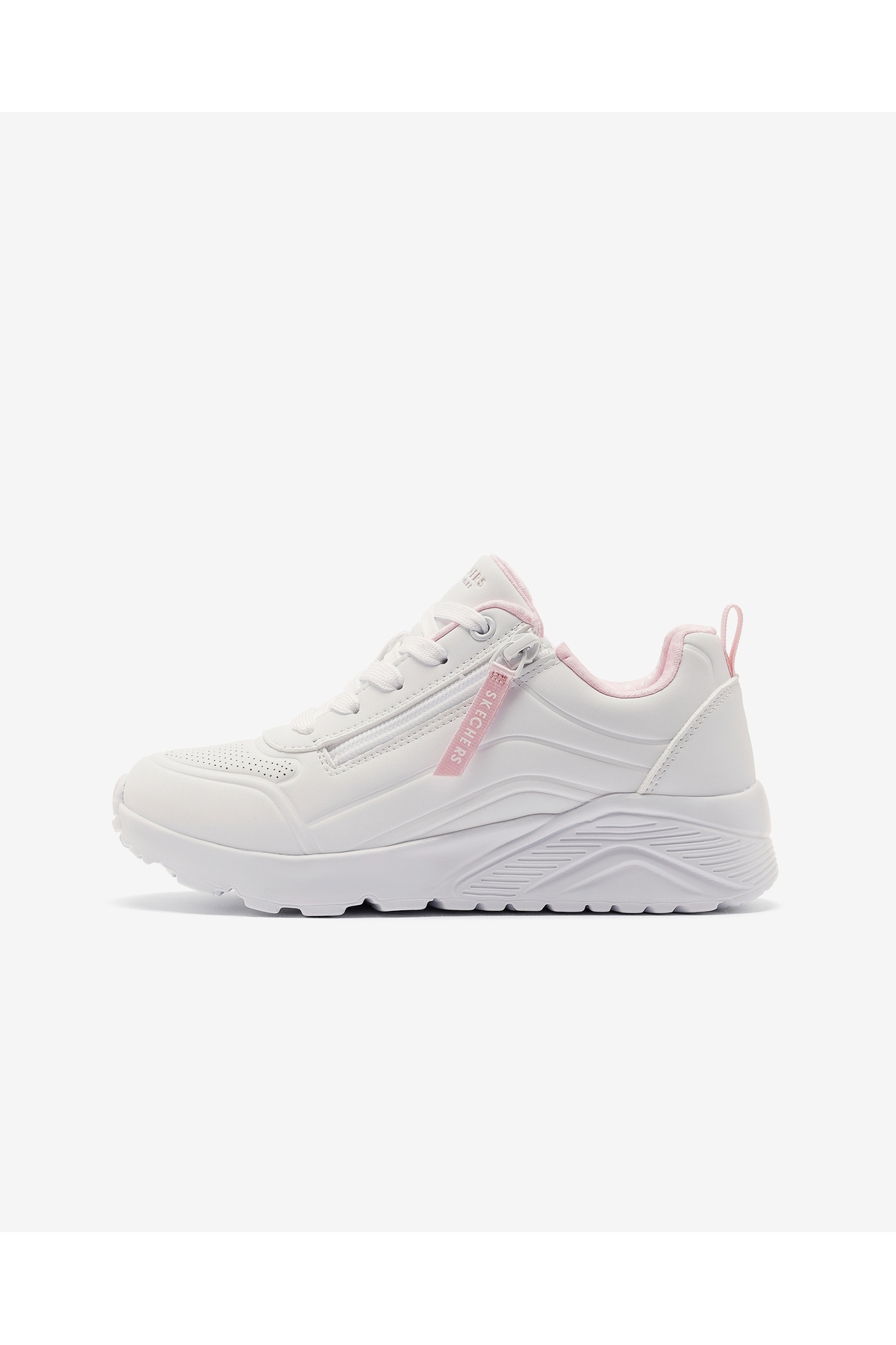 SKECHERS UNO LITE - EASY ZİP Velké dívčí bílé tenisky 310387L WHT