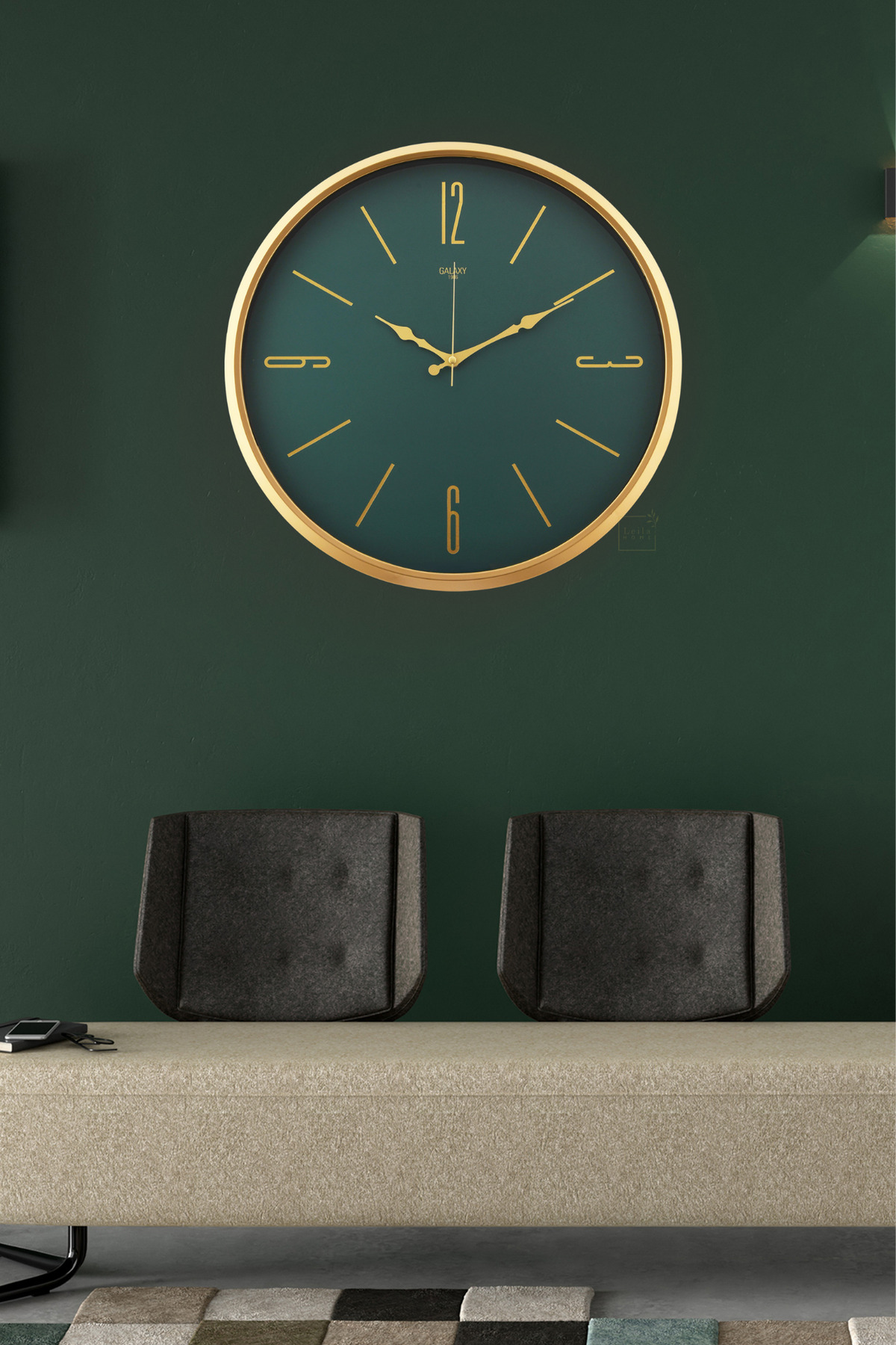 50 Cm Real Glass Silent Movement Luxury Wall Clock