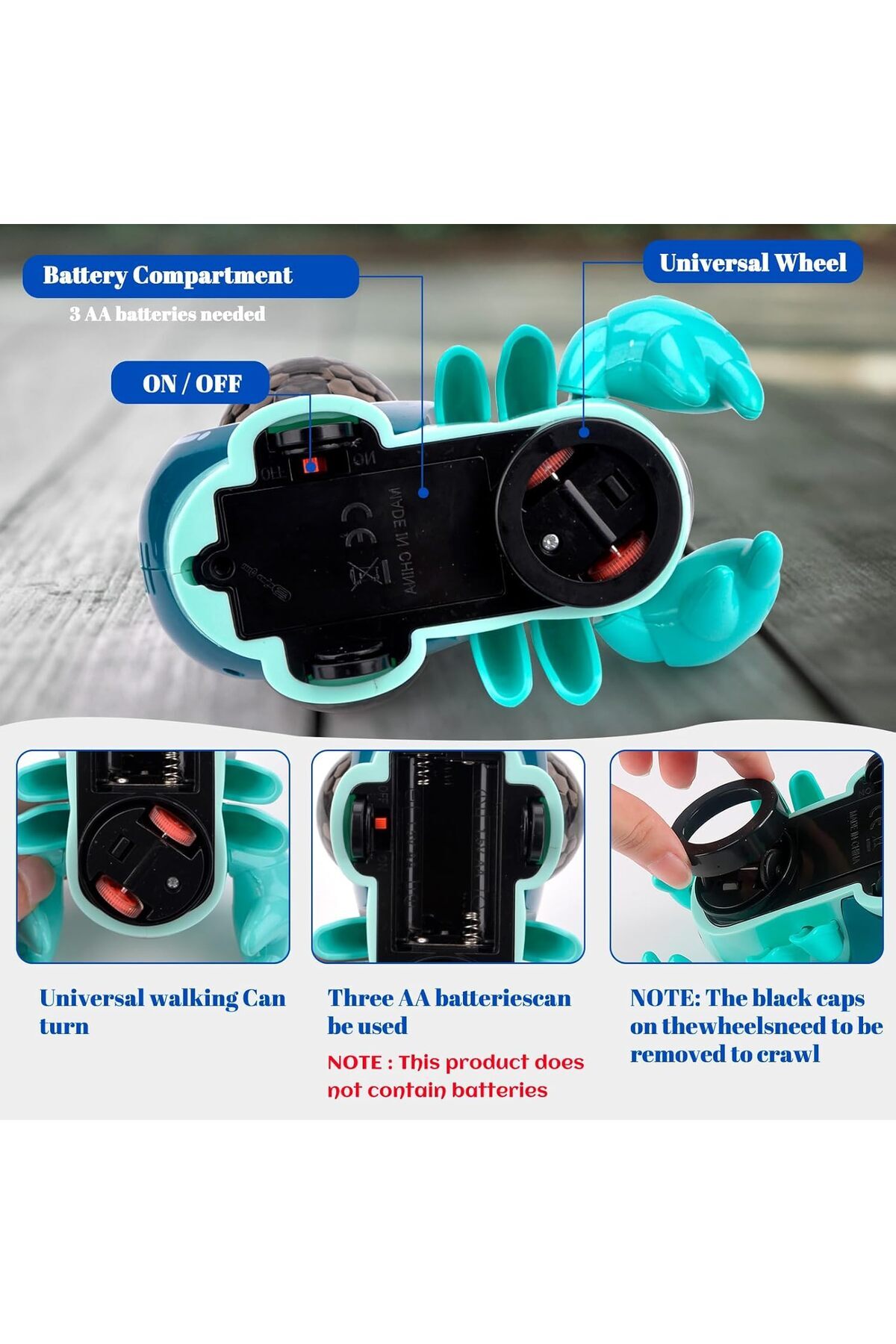 Brother Toys Işıklı Ve Müzikli Emeklemeye Yardımcı Yengeç Turbo Benzeri Salyangoz fotoğrafı 4 (önizleme)