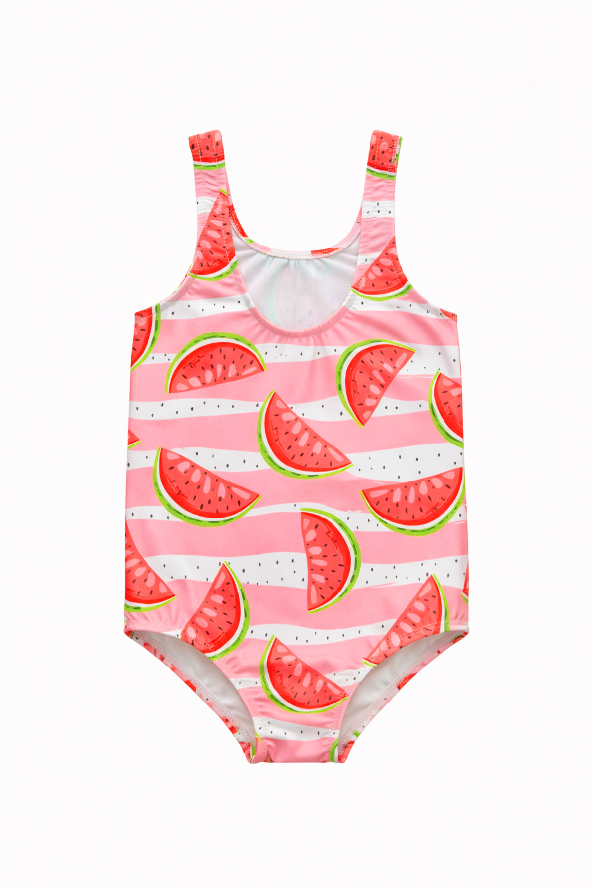 Papiş Kız Çocuk Mayo Karpuz Dilimi Baskılı Desenli Rahat Hızlı Kuruyan Deniz Havuz Plaj Mayosu fotoğrafı 2 (önizleme)