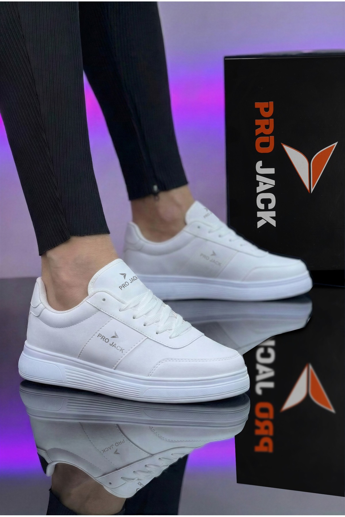 Projack  Beyaz Günlük Ortepedik Erkek Spor Ayakkabı Sneaker - Görsel 4